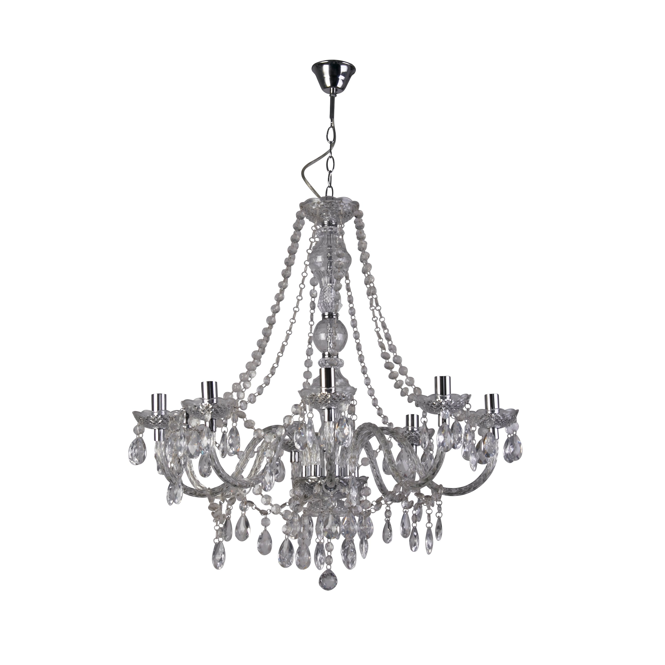 Searchlight Maple 8 Light Pendant - Clear Glass & Acrylic