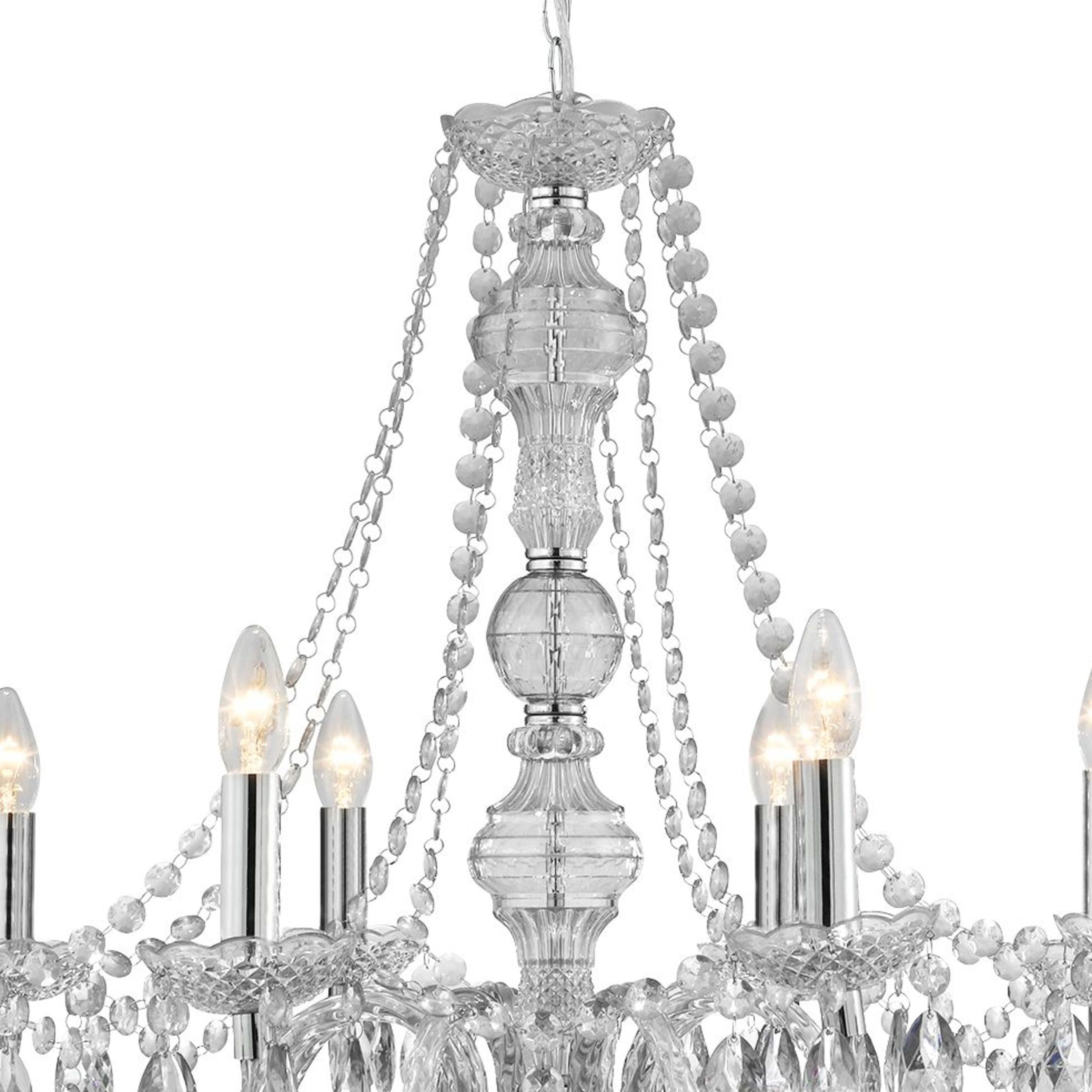 Searchlight Maple 8 Light Pendant - Clear Glass & Acrylic