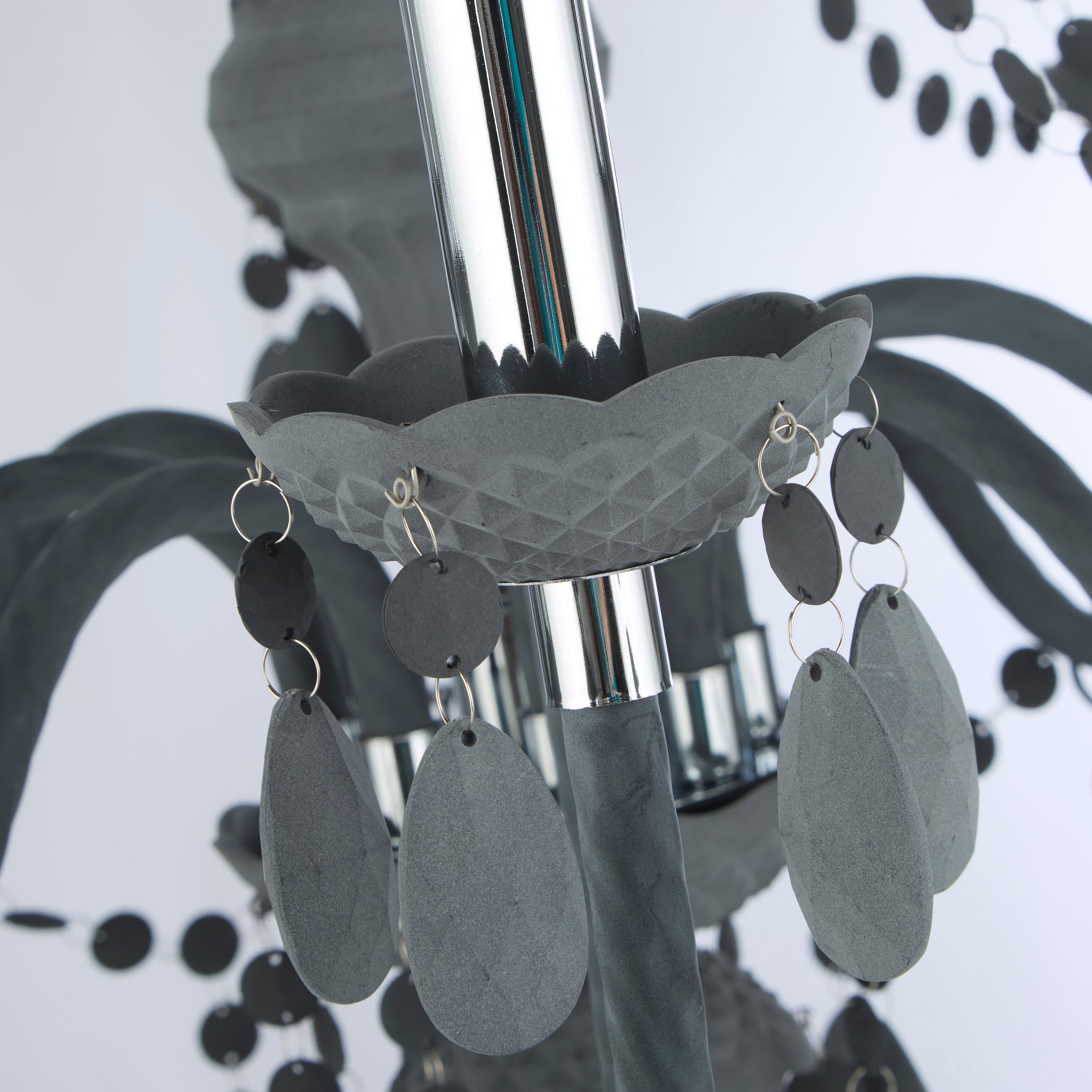 Searchlight Maple 8 Light Pendant - Grey Glass & Acrylic