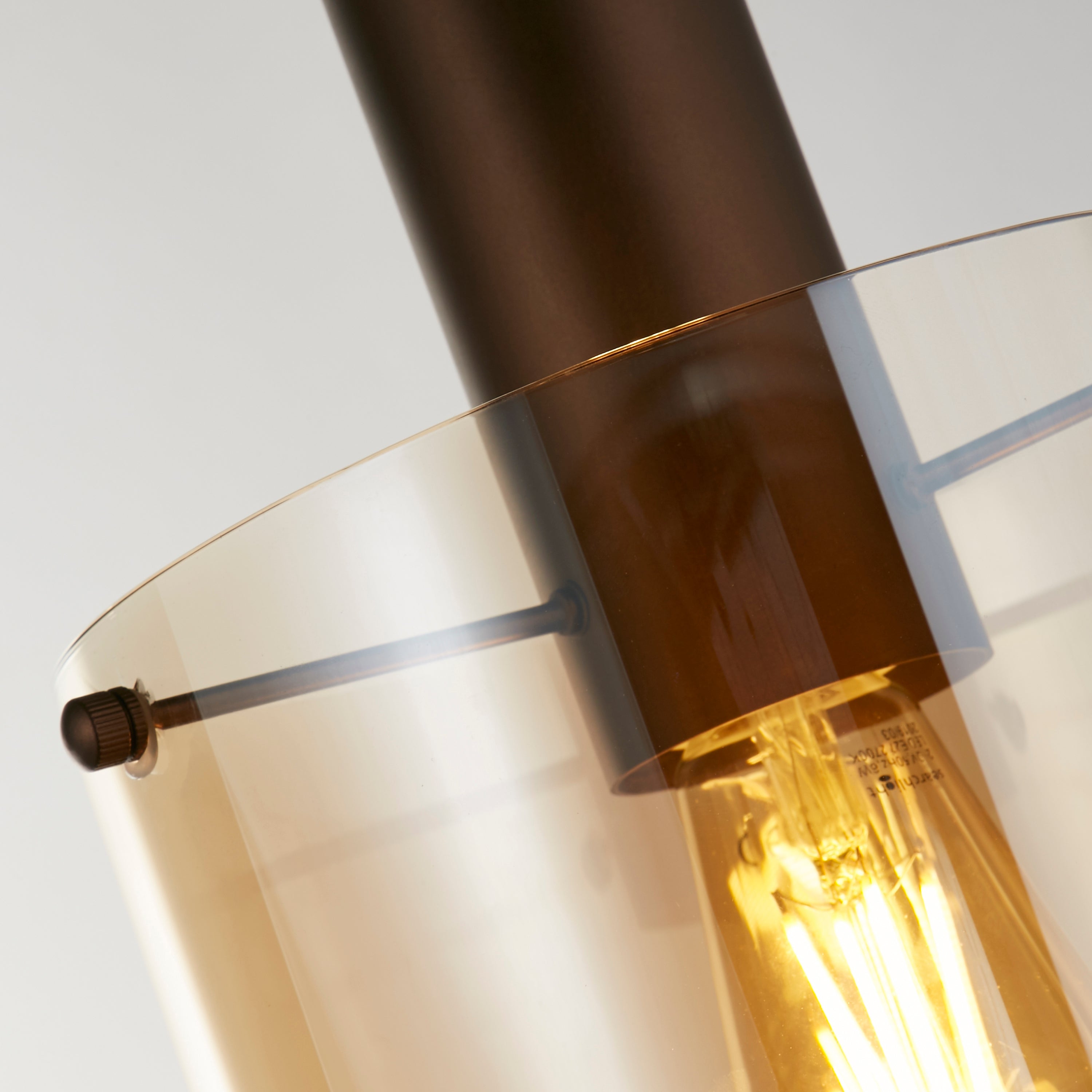 Searchlight Stirling Pendant - Mocha & Amber Glass