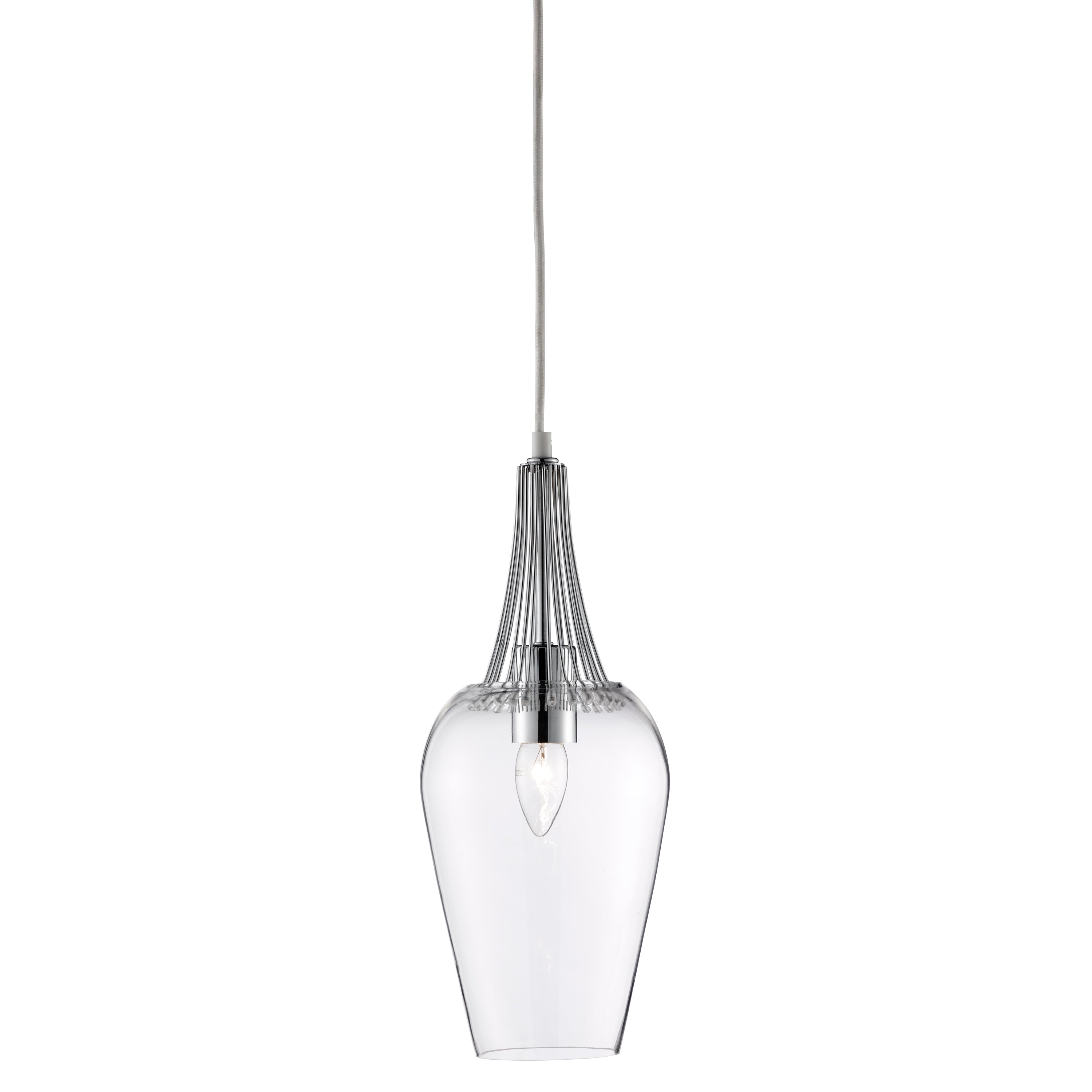 Searchlight Westbank Ceiling Pendant - Chrome & Clear Glass