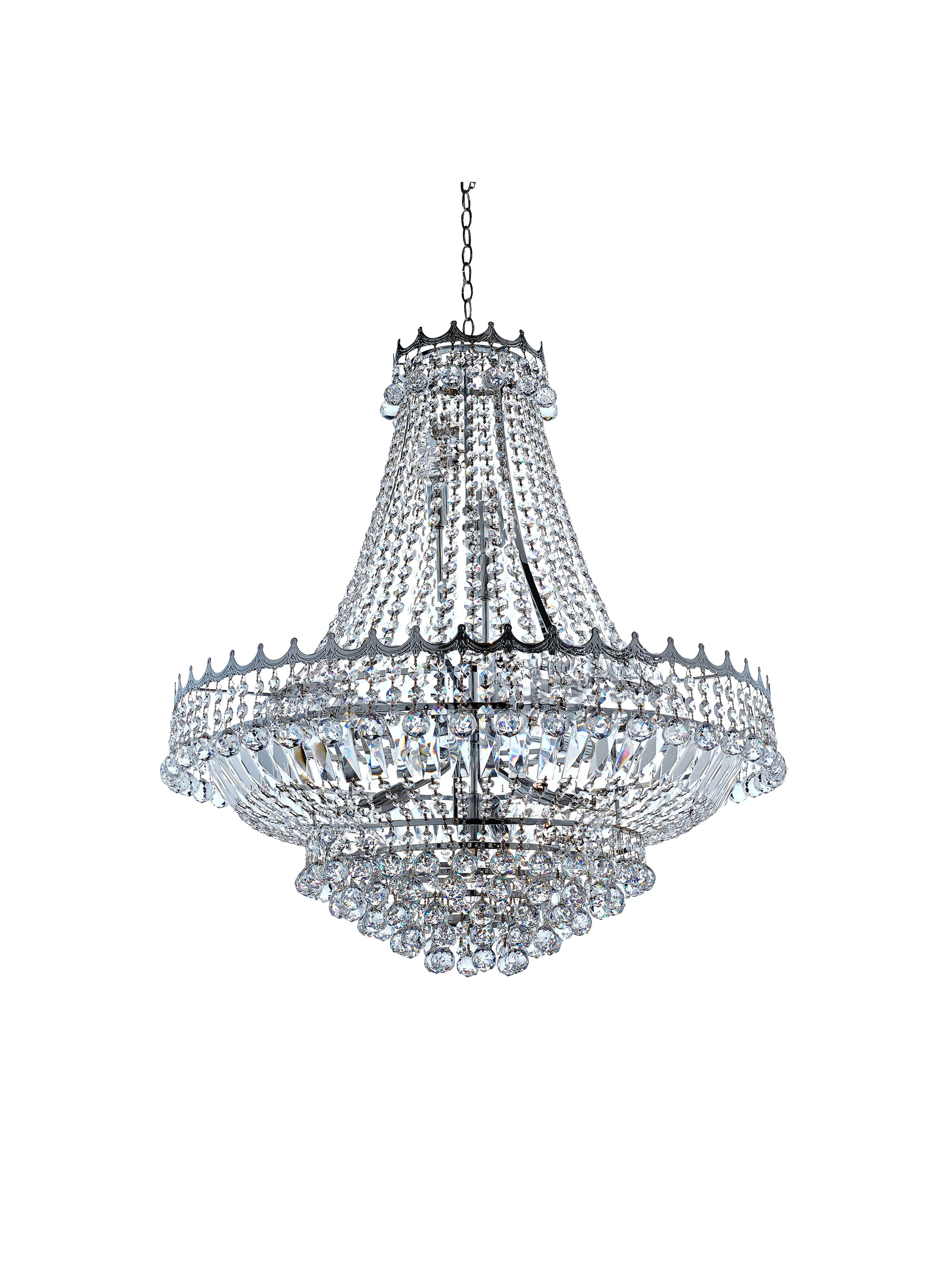 Searchlight Villas 13 Light Chandelier - Chrome Metal & Crystal