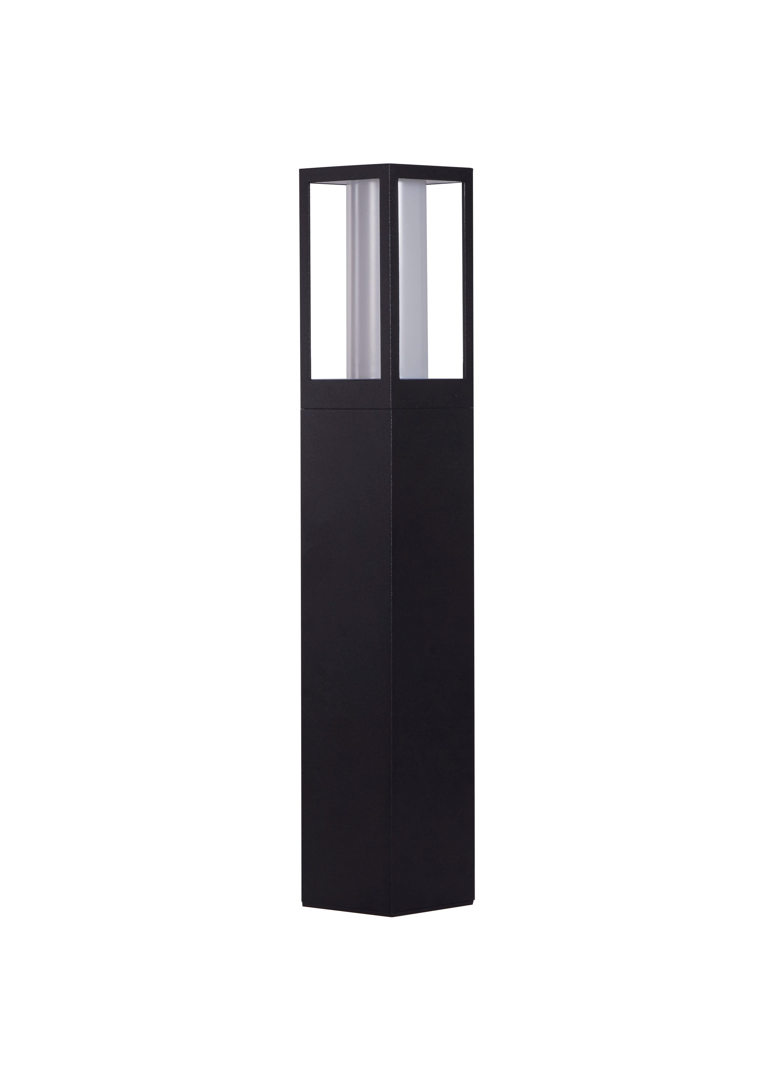 Searchlight Badminton 450mm Outdoor Post - Black & Matt White Polycarbonate