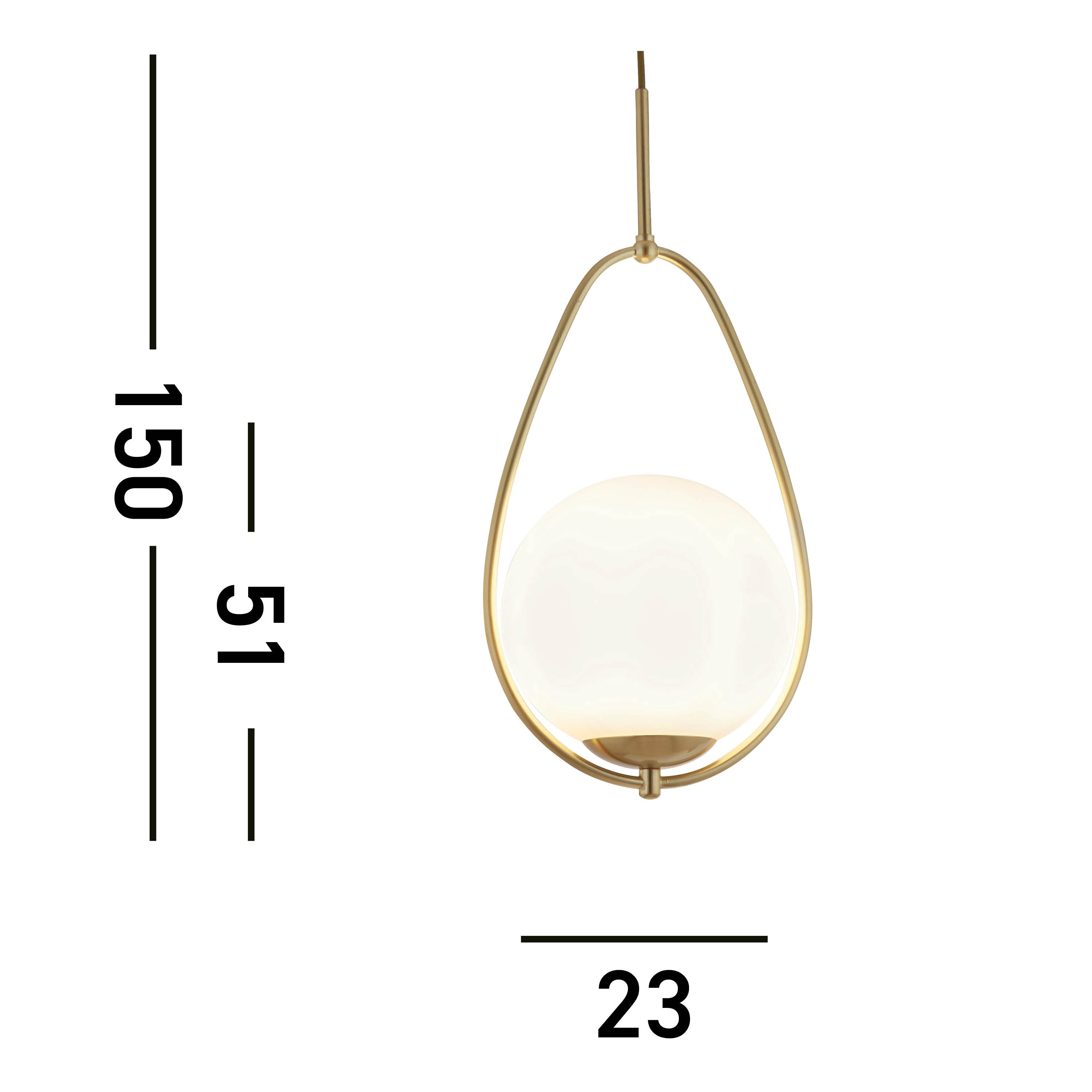 Searchlight Autumn Ceiling Pendant - Gold & Opal Glass