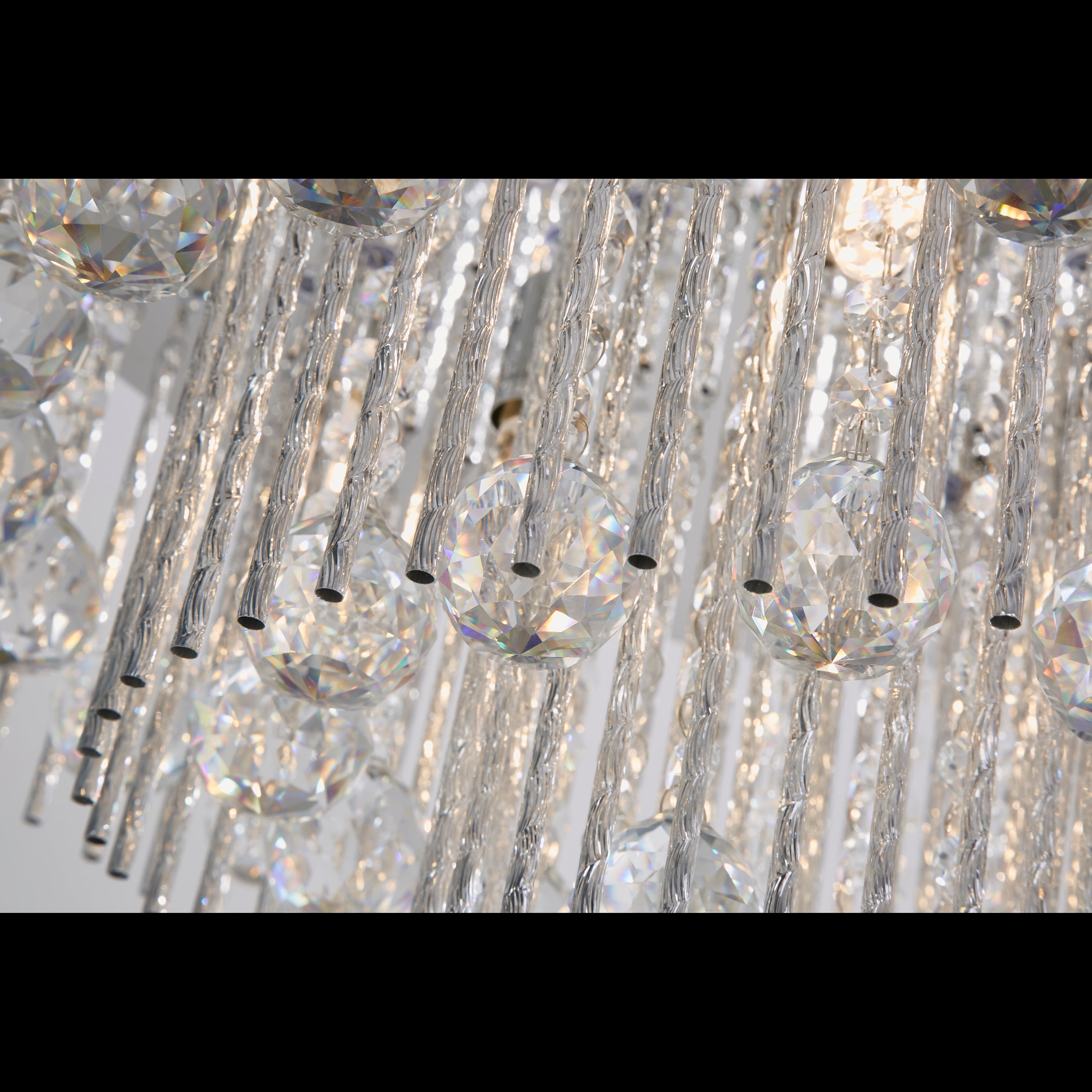 Searchlight Barrington 8 Light Blue LED Ceiling Flush - Chrome & Crystal