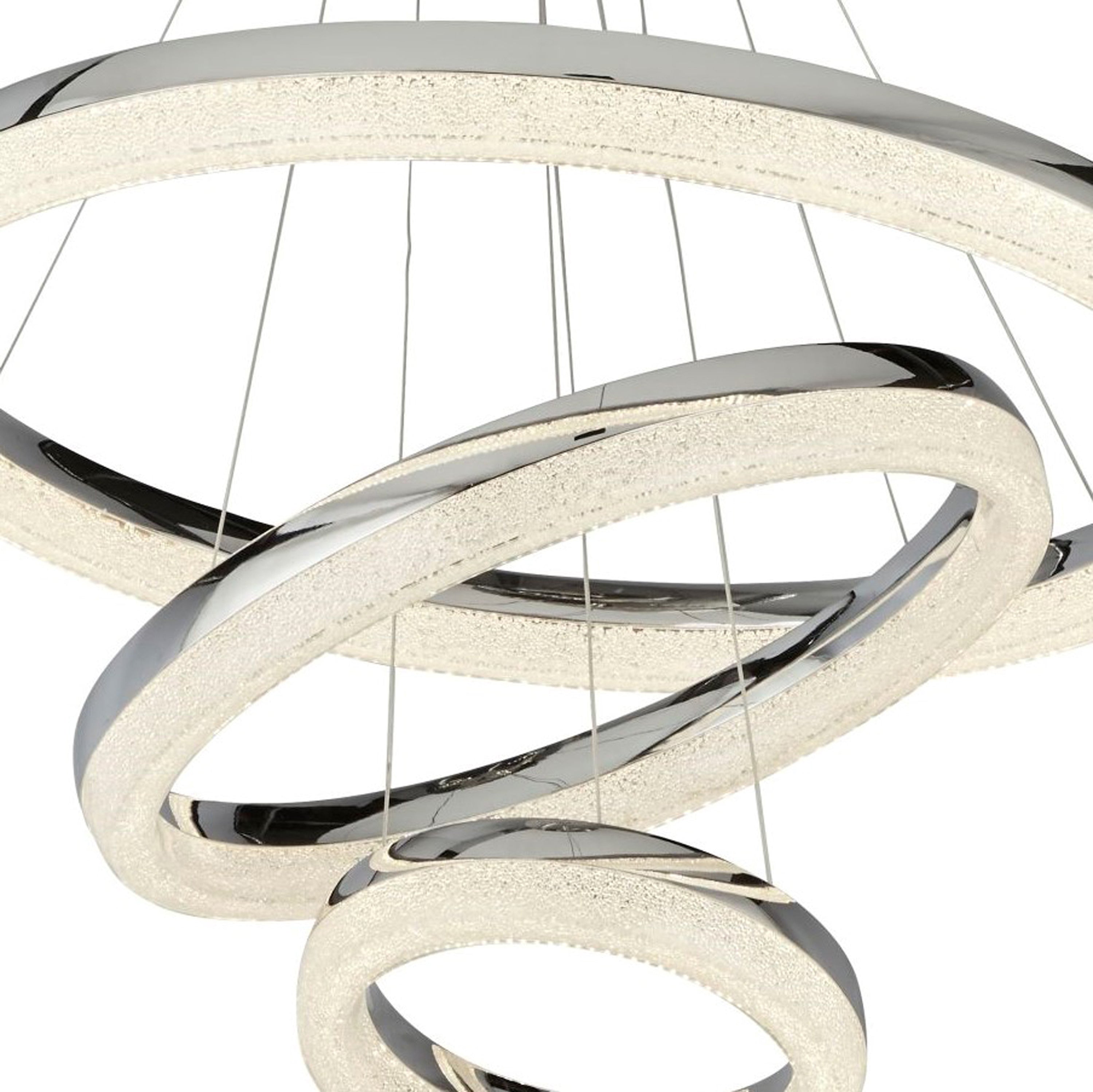 Searchlight Cirque 3 Light LED Ceiling Pendant - Chrome & Crushed Ice