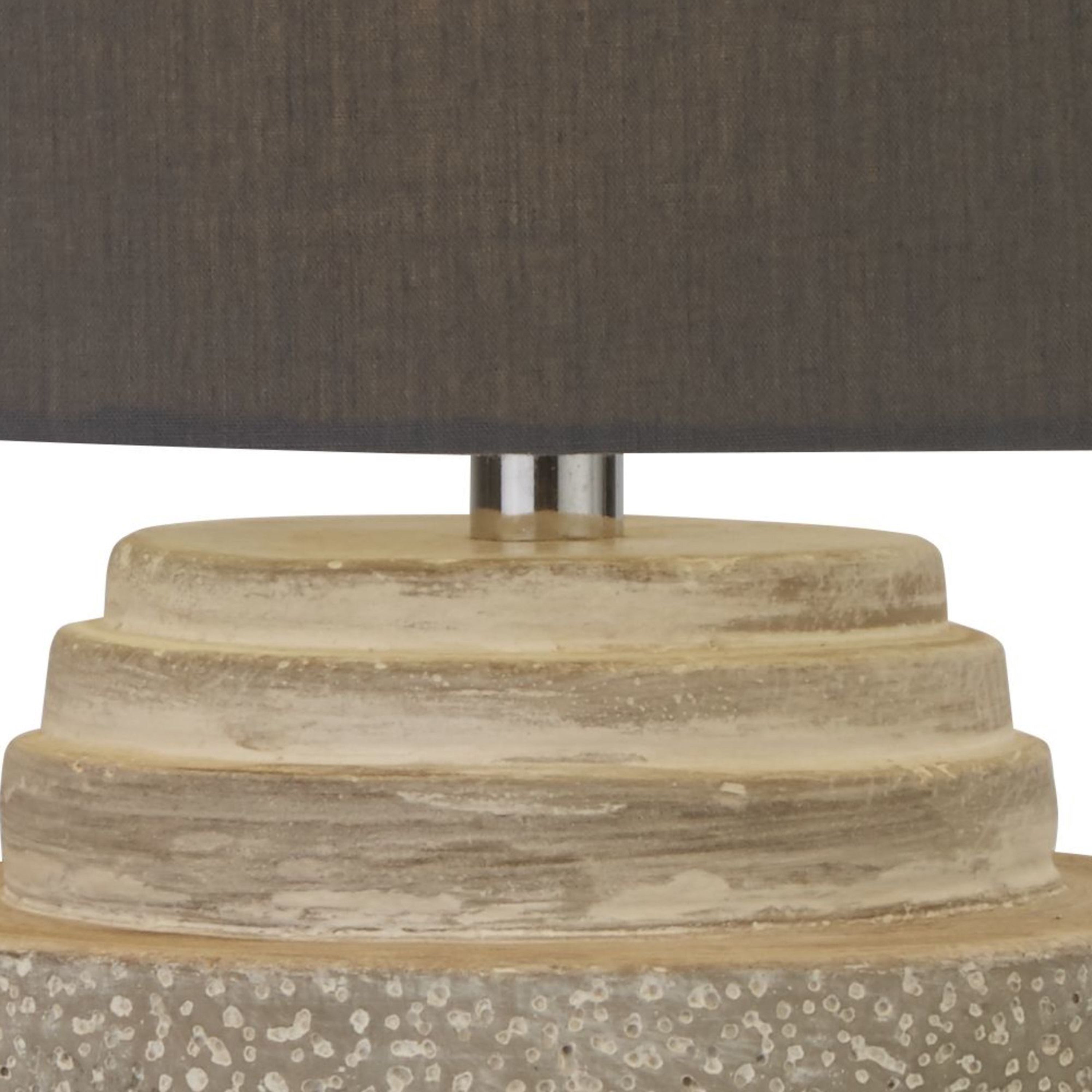 Searchlight Zante Table Lamp - Cement Base & Fabric Shade