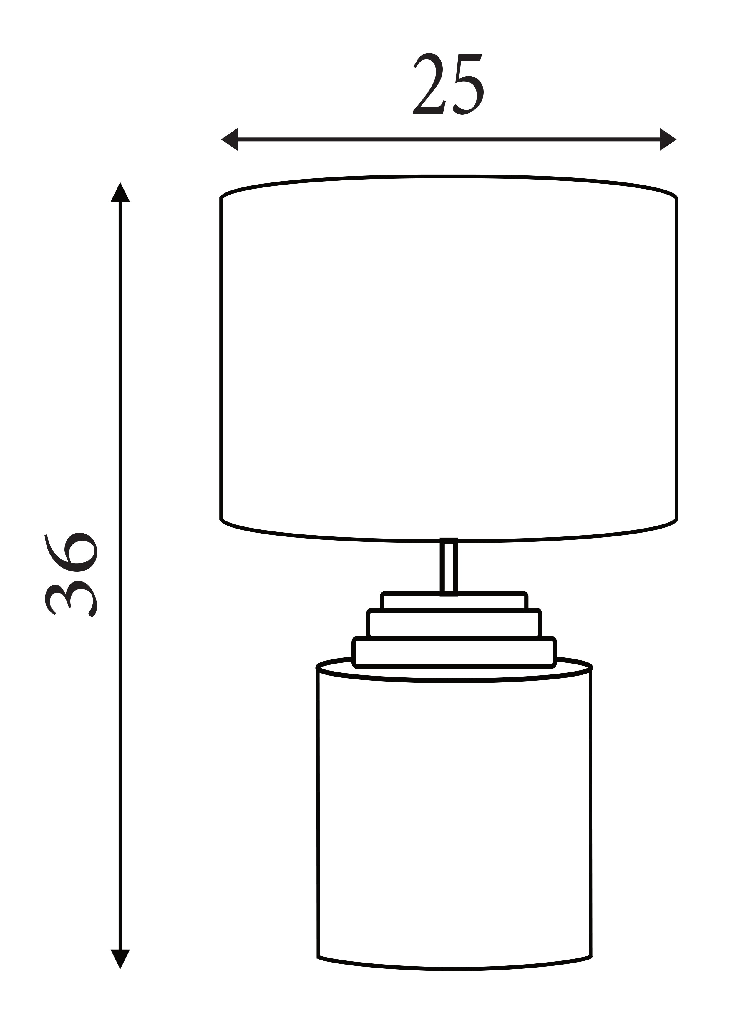 Searchlight Zante Table Lamp - Cement Base & Fabric Shade
