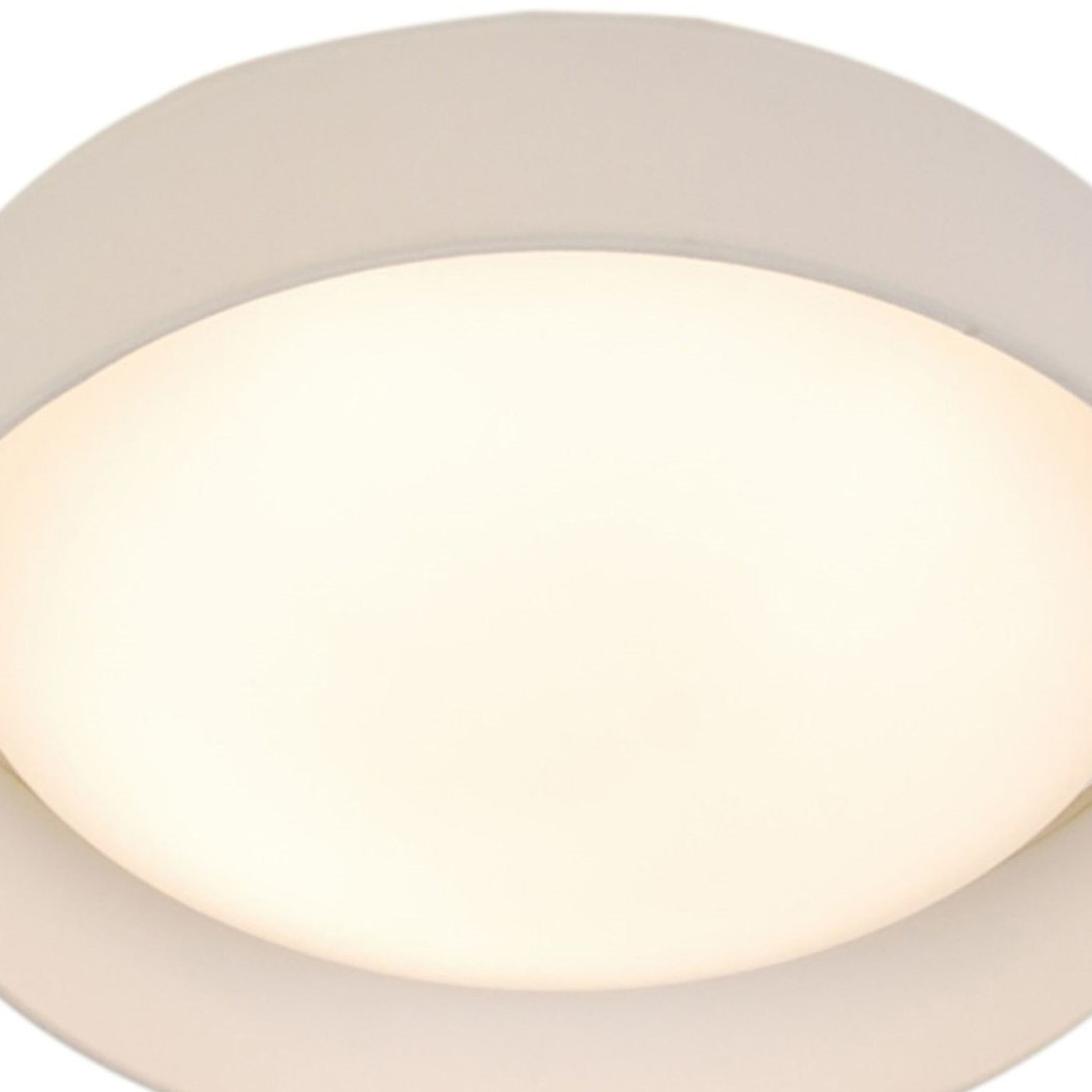 Searchlight Garson LED Flush - White Fabric & Acrylic Diffuser