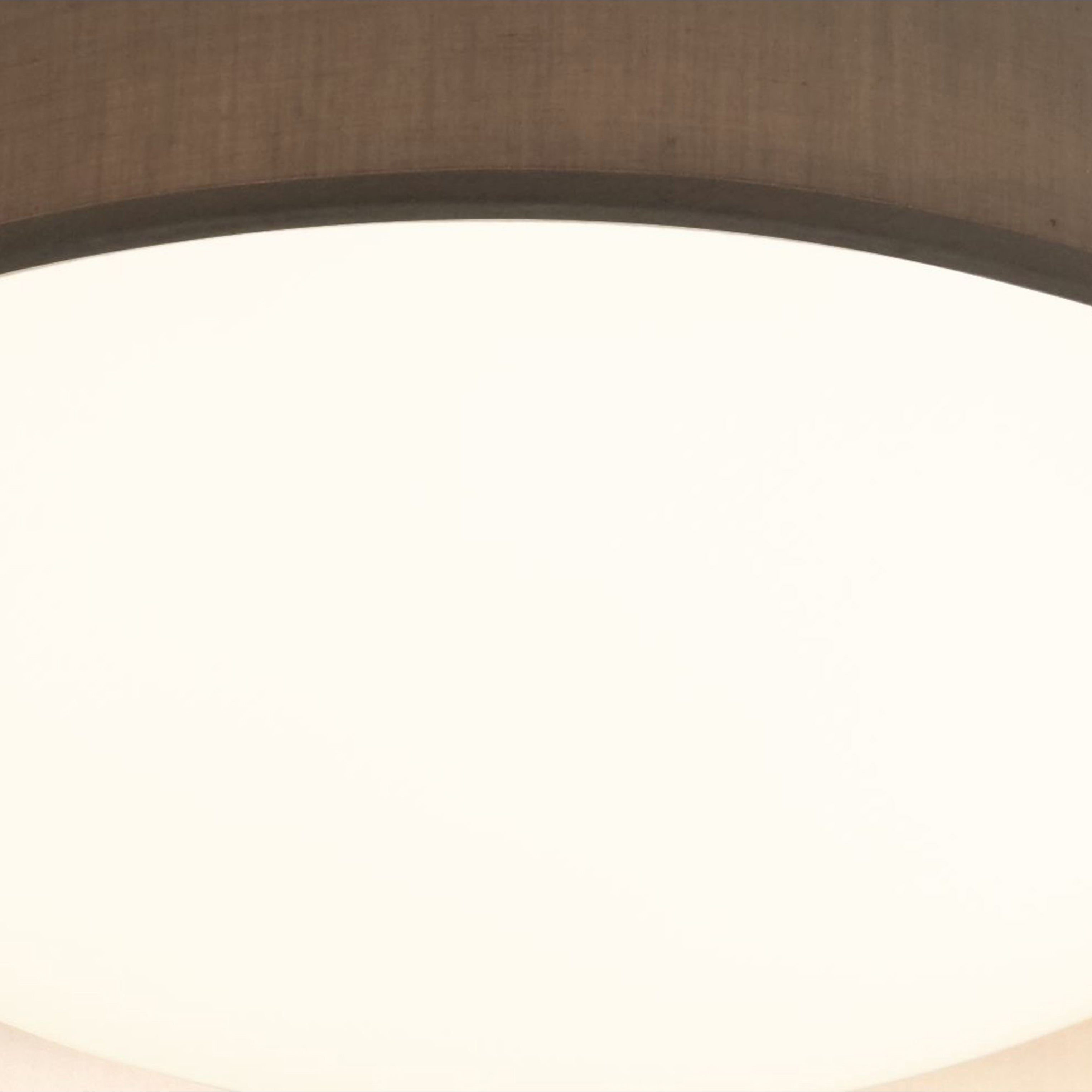 Searchlight Garson LED Flush Ceiling Light Large - Acrylic & Grey Fabric Shade