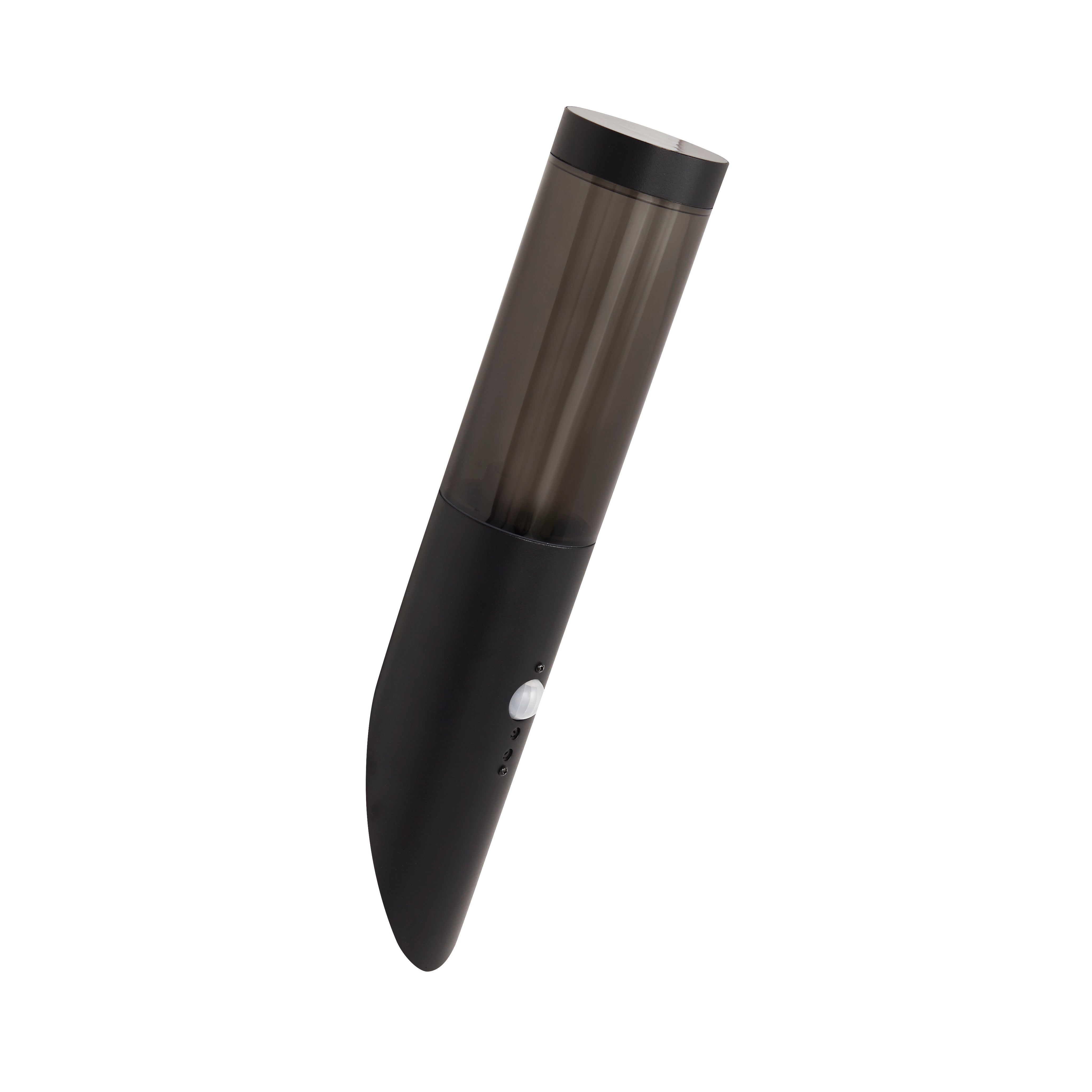 Searchlight Barnet Outdoor IP44 PIR Wall Light - Black & Smoked Diffuser