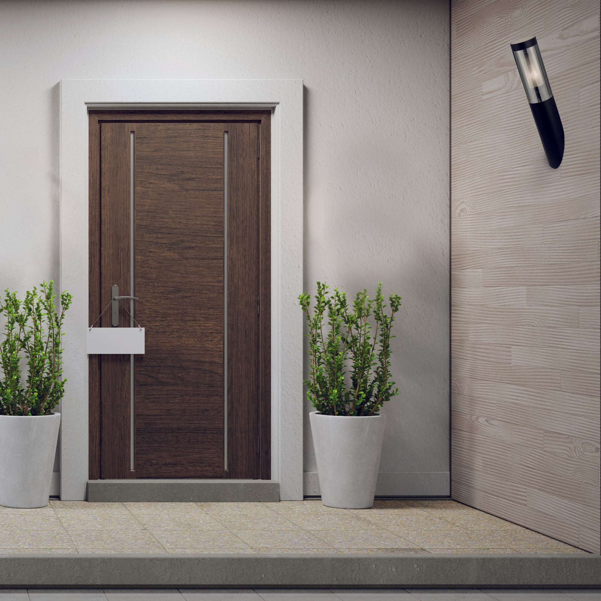 Searchlight Barnet Outdoor IP44 Wall Light - Black & Smoked Diffuser