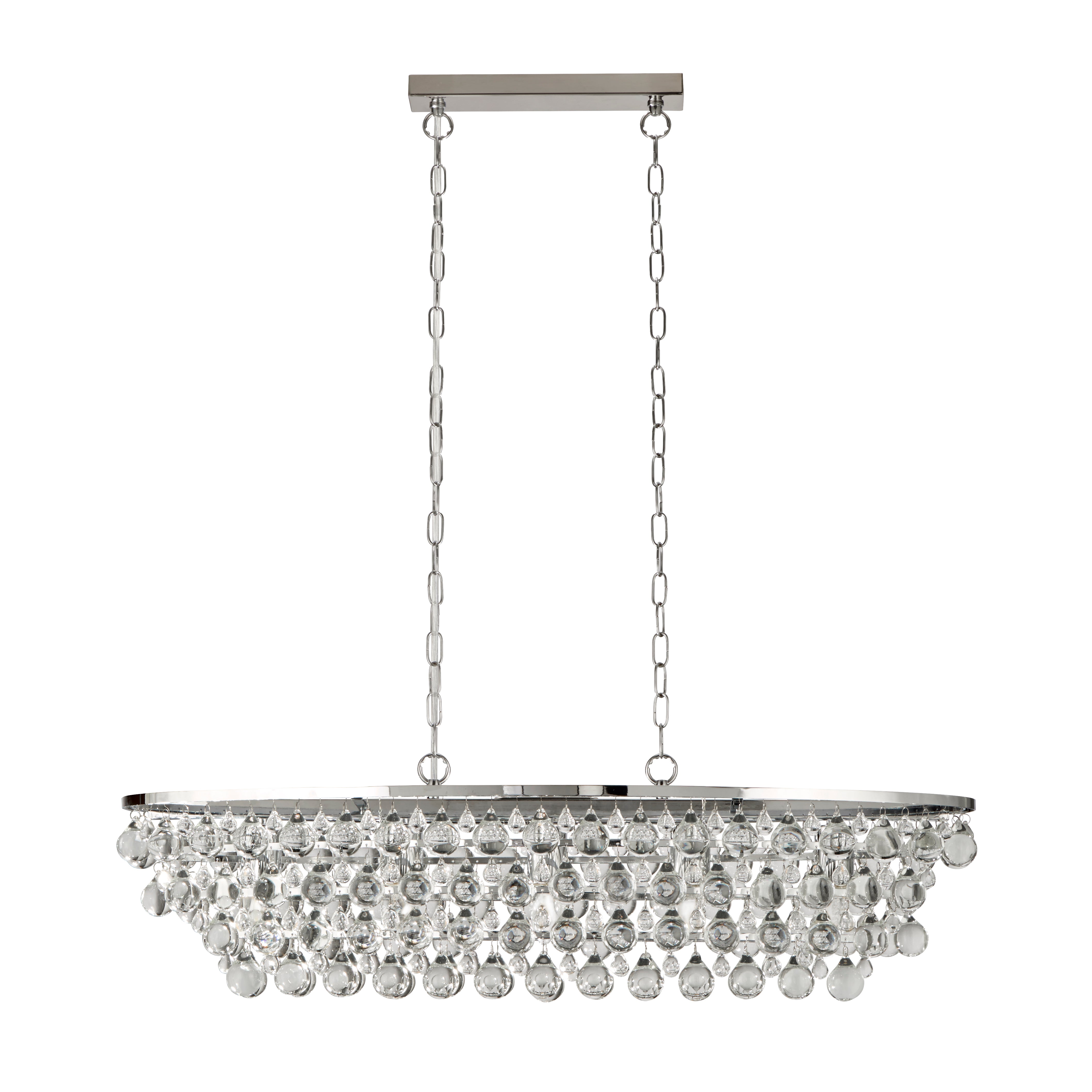 Searchlight Mellon 5 Light Pendant - Chrome & Rain Drop Glass