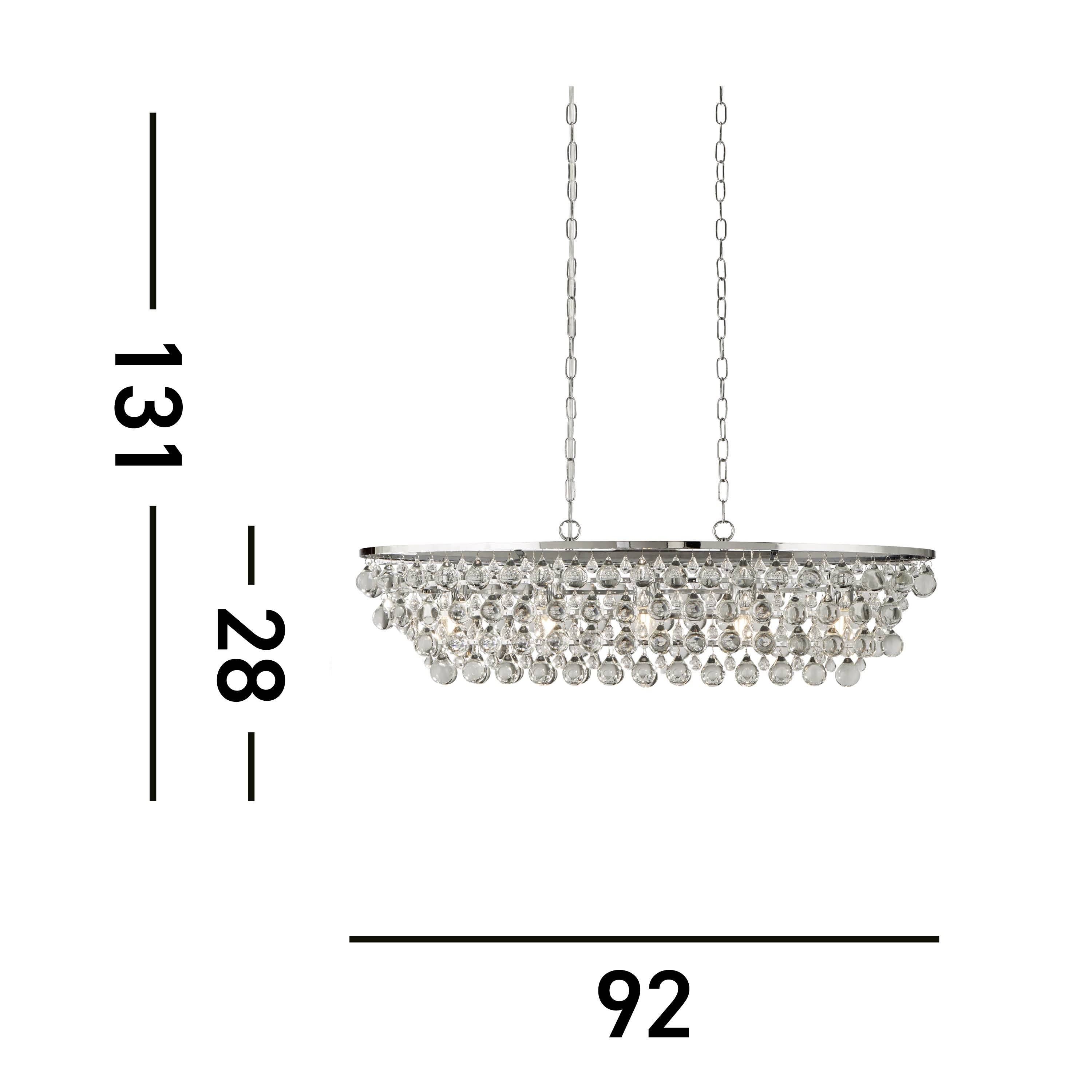 Searchlight Mellon 5 Light Pendant - Chrome & Rain Drop Glass