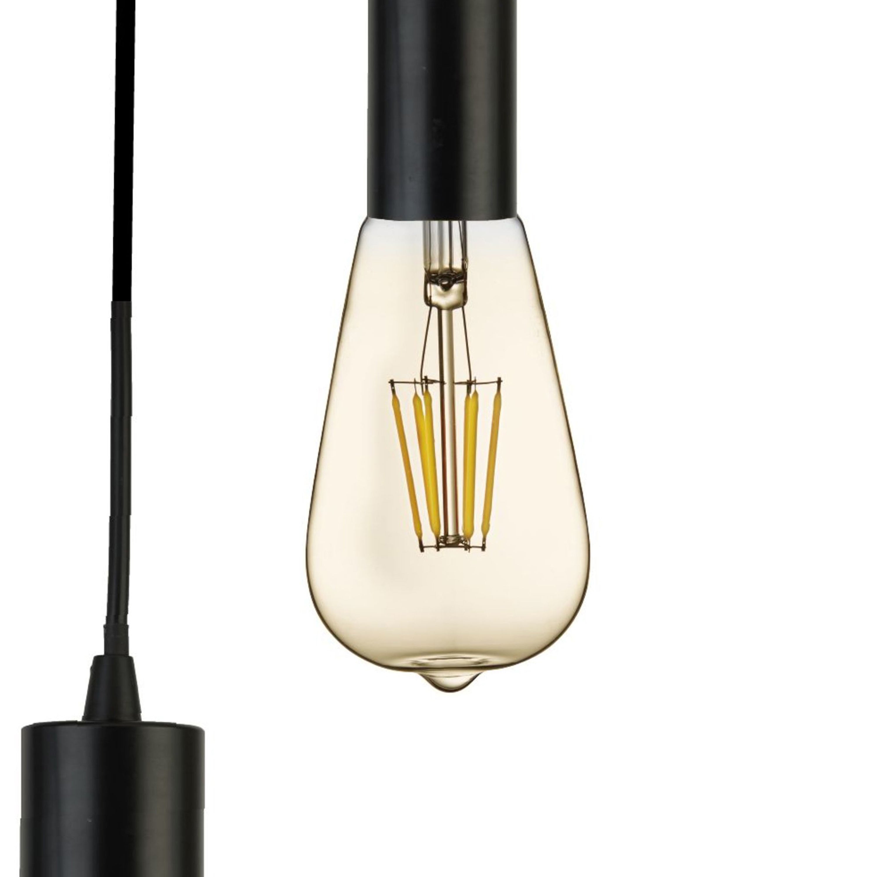 Searchlight Spencer 5 Light Ceiling Pendant - Black & Cables
