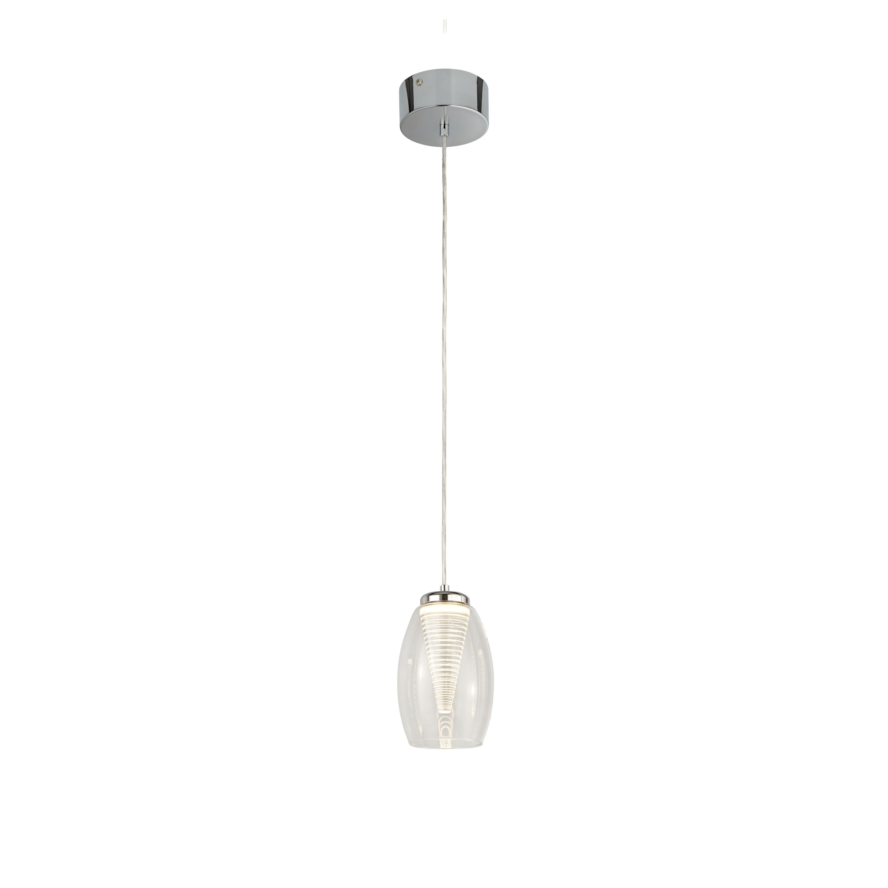 Searchlight Chapman Ceiling Pendant - Chrome & Clear Glass