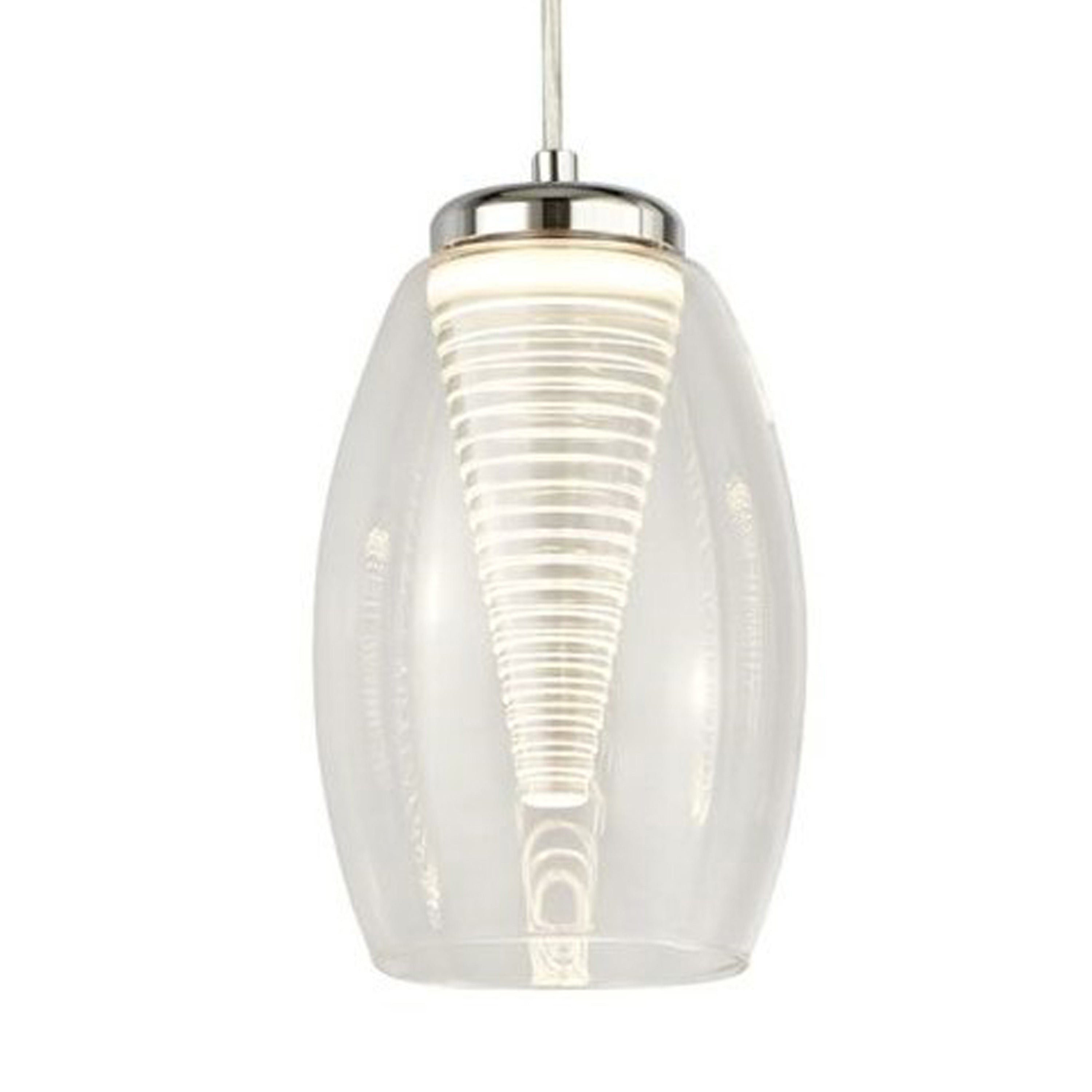 Searchlight Chapman Ceiling Pendant - Chrome & Clear Glass