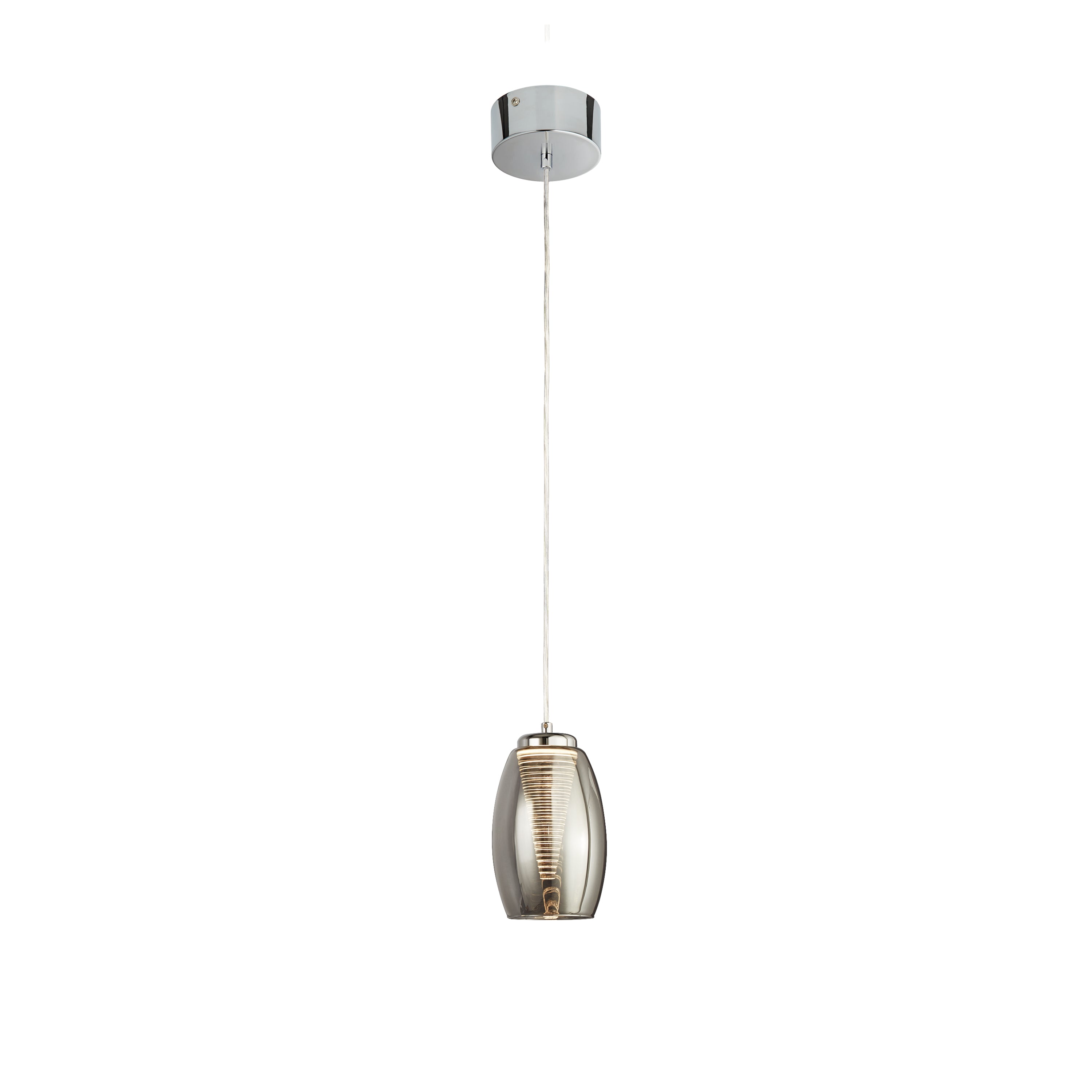 Searchlight Chapman Ceiling Pendant - Chrome & Smoked Glass