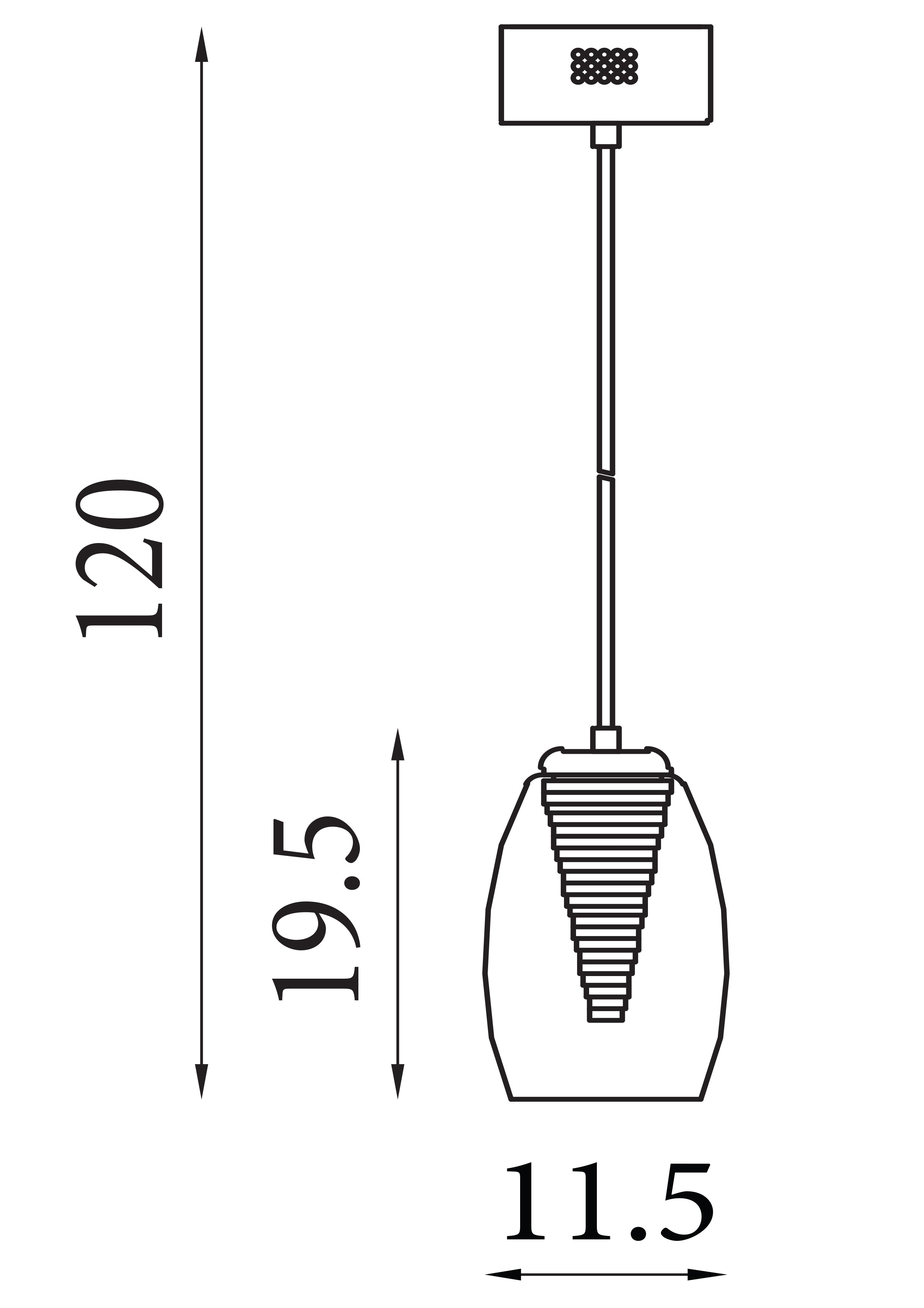Searchlight Chapman Ceiling Pendant - Chrome & Smoked Glass