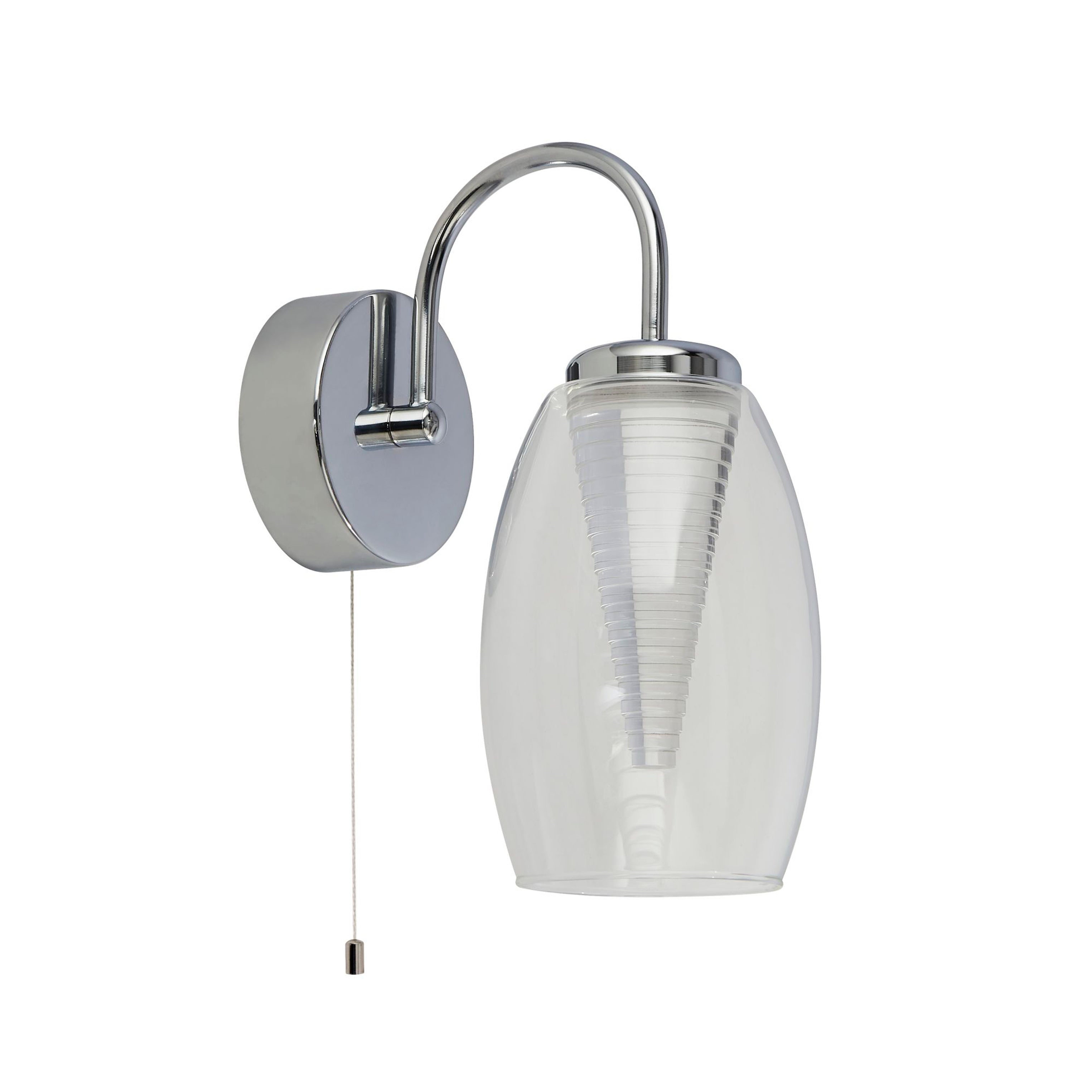 Searchlight Chapman Wall Light - Chrome & Clear Glass