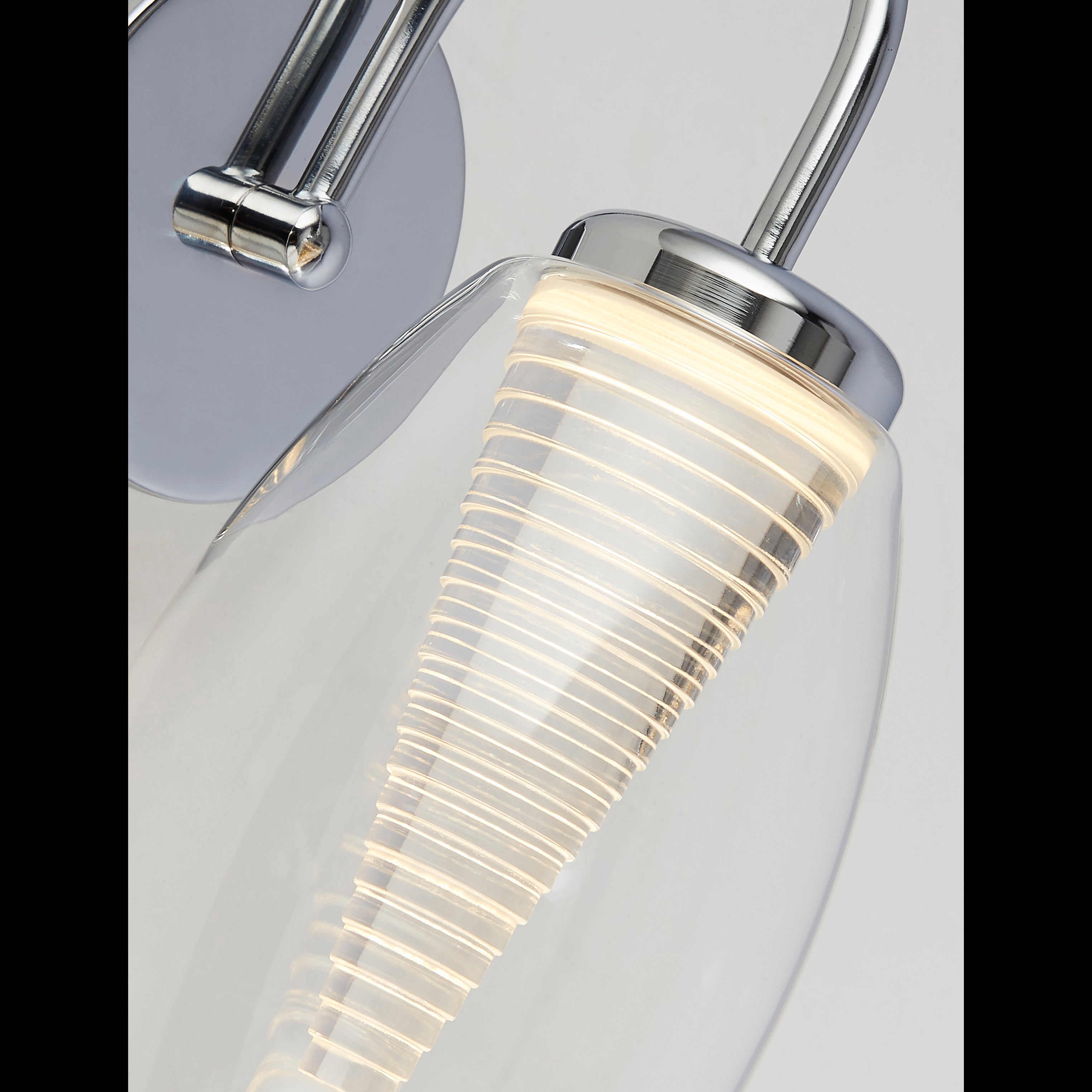 Searchlight Chapman Wall Light - Chrome & Clear Glass