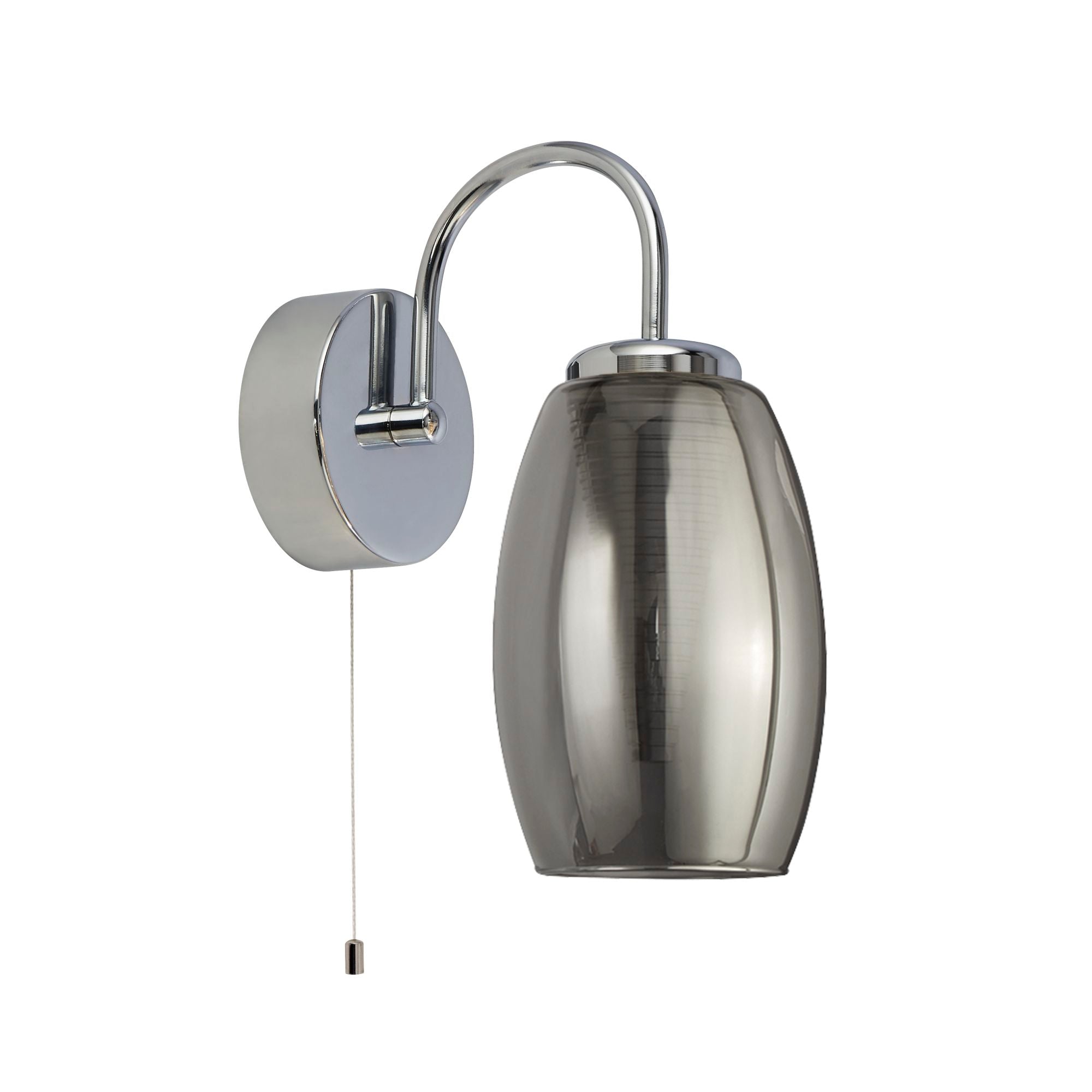 Searchlight Chapman Wall Light - Chrome & Smoked Glass