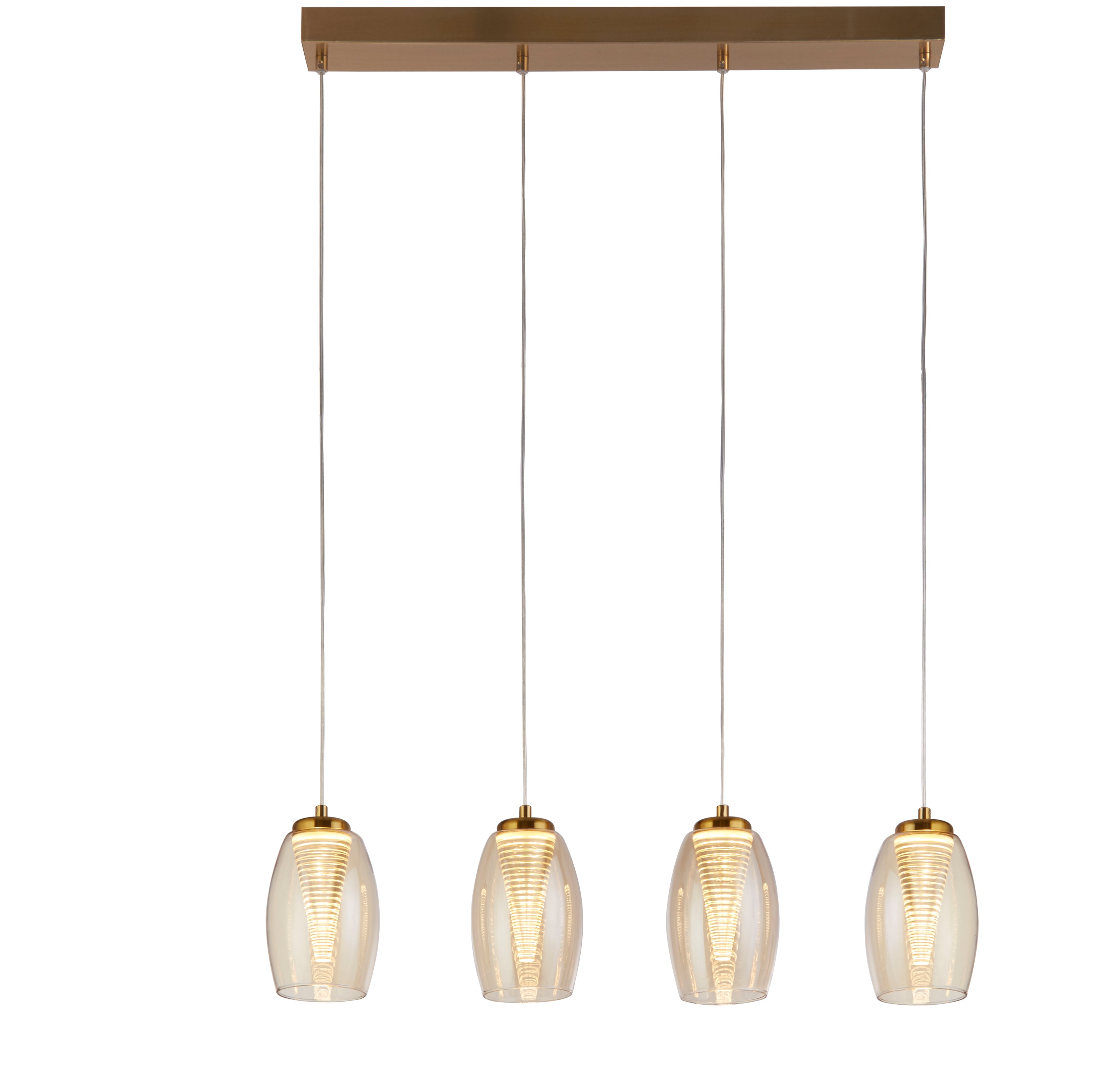 Searchlight Chapman 4 Light Bar Pendant - Bronze & Champagne Glass