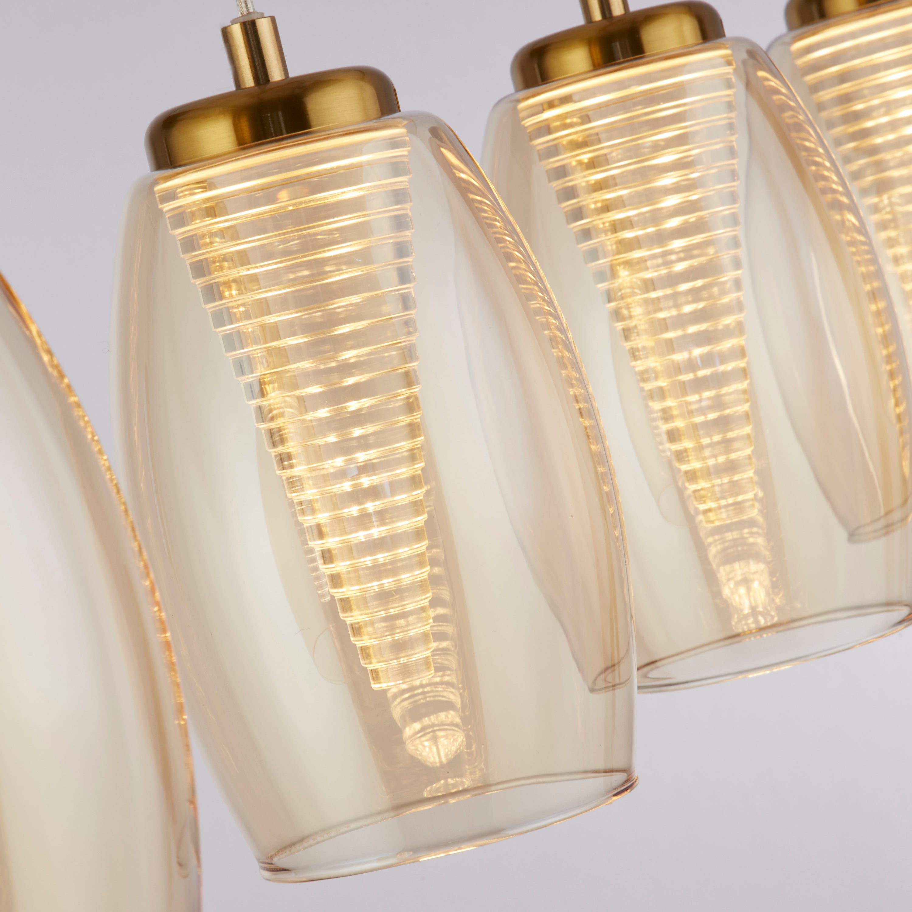 Searchlight Chapman 4 Light Bar Pendant - Bronze & Champagne Glass