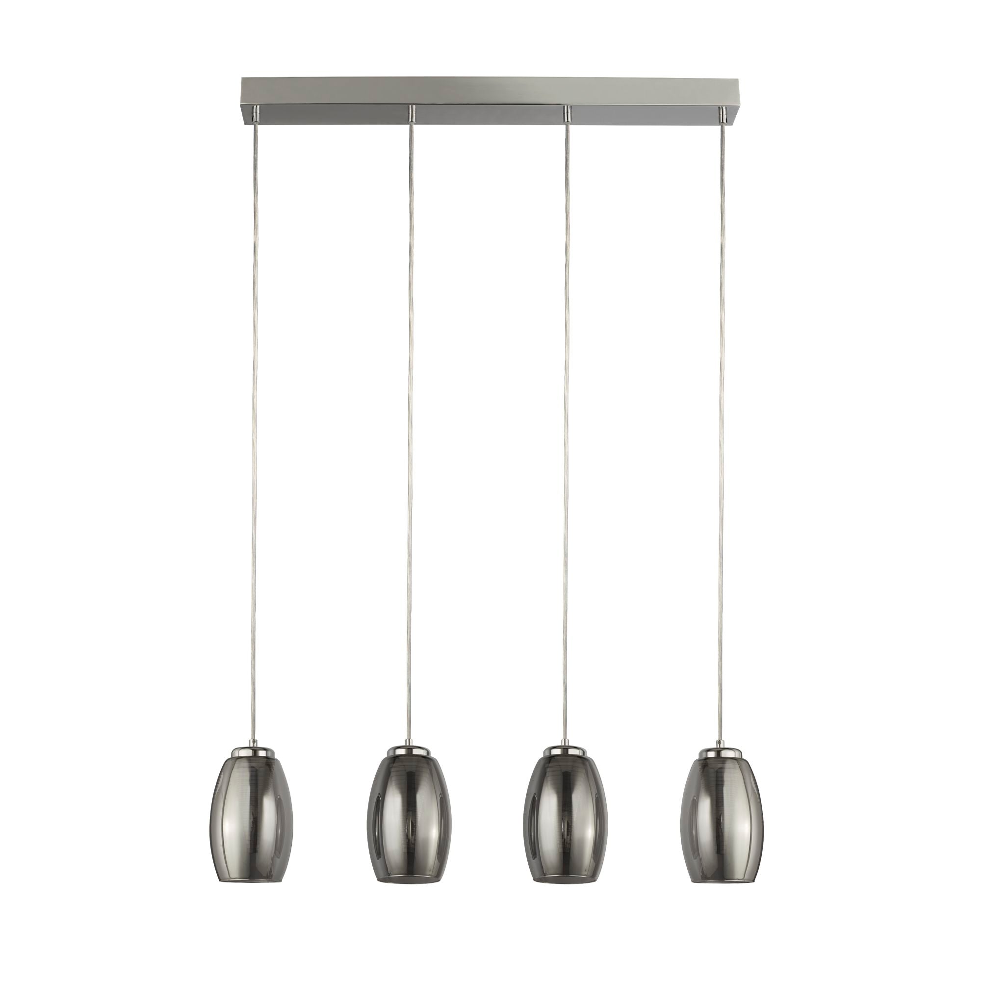 Searchlight Chapman 4 Light Bar Ceiling Pendant - Chrome & Smoked Glass