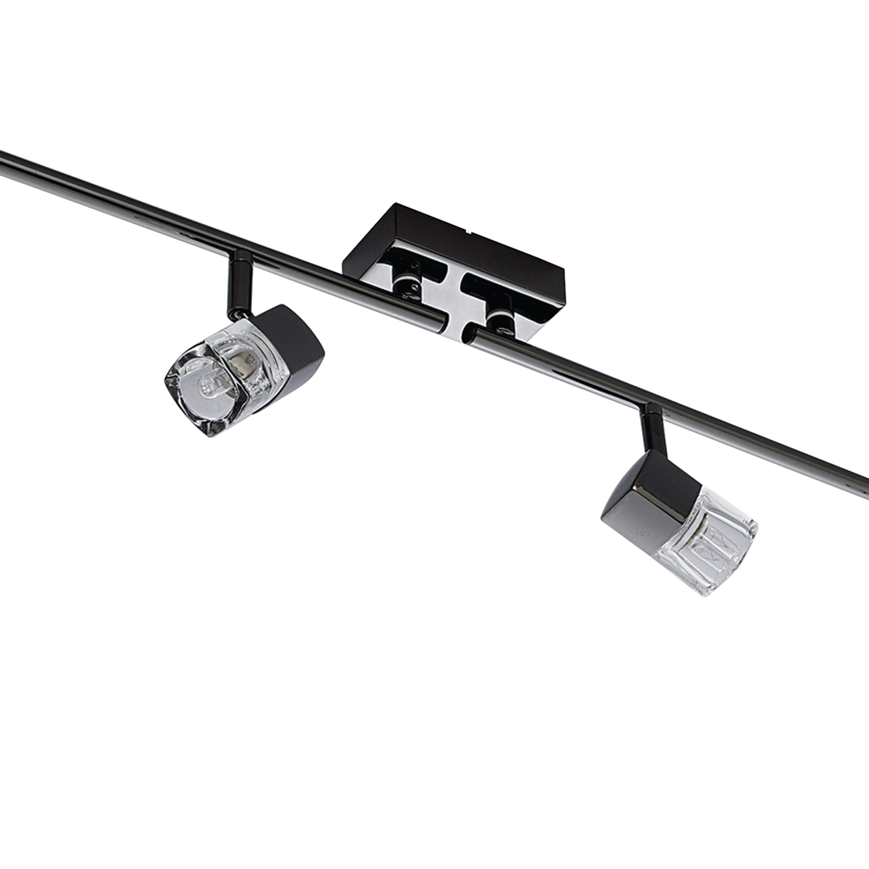 Searchlight Bellamy 4 Light Split Bar Spotlight - Chrome & Clear Glass