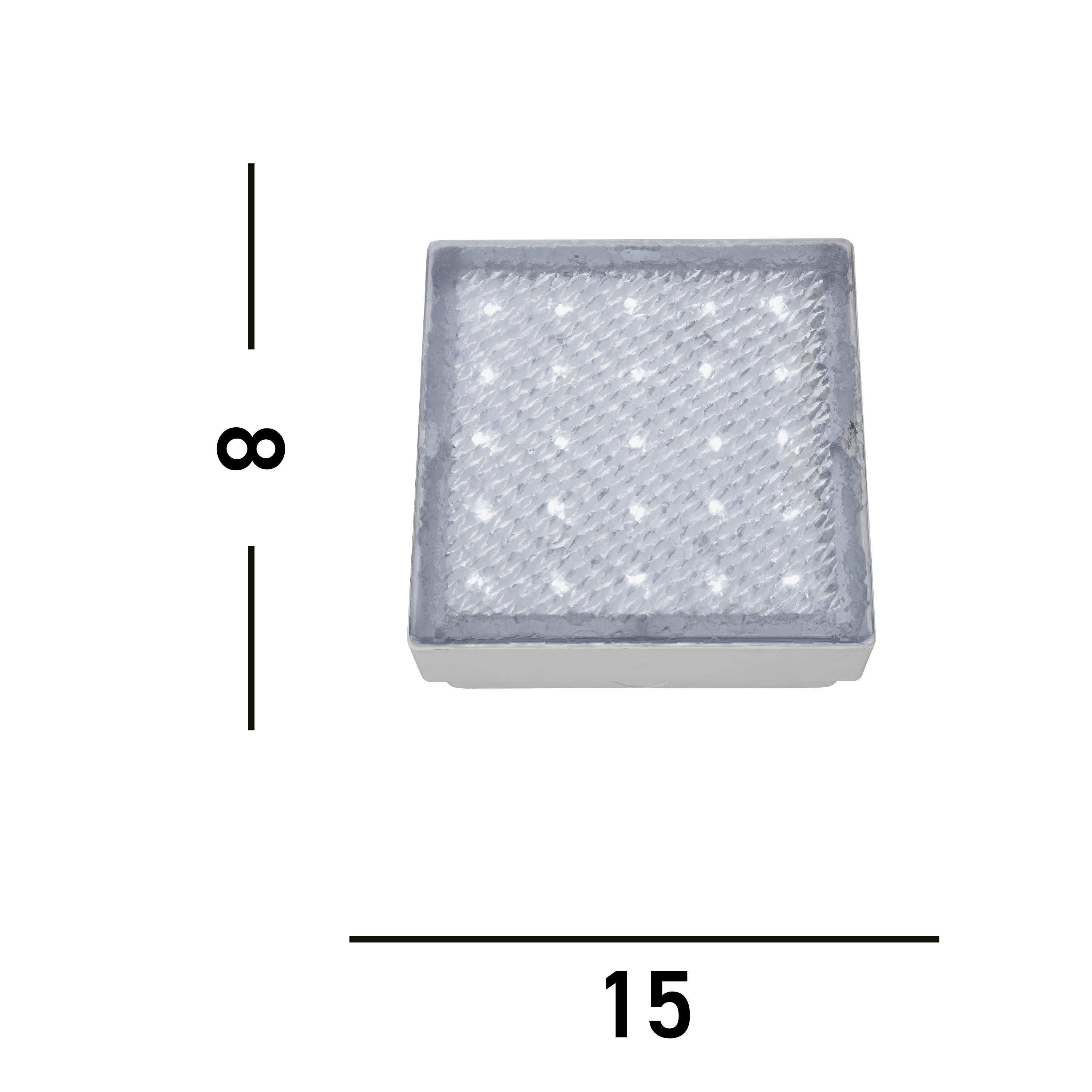 Searchlight Walkover Outdoor 150mm Recessed Square - White & Polycarbonate