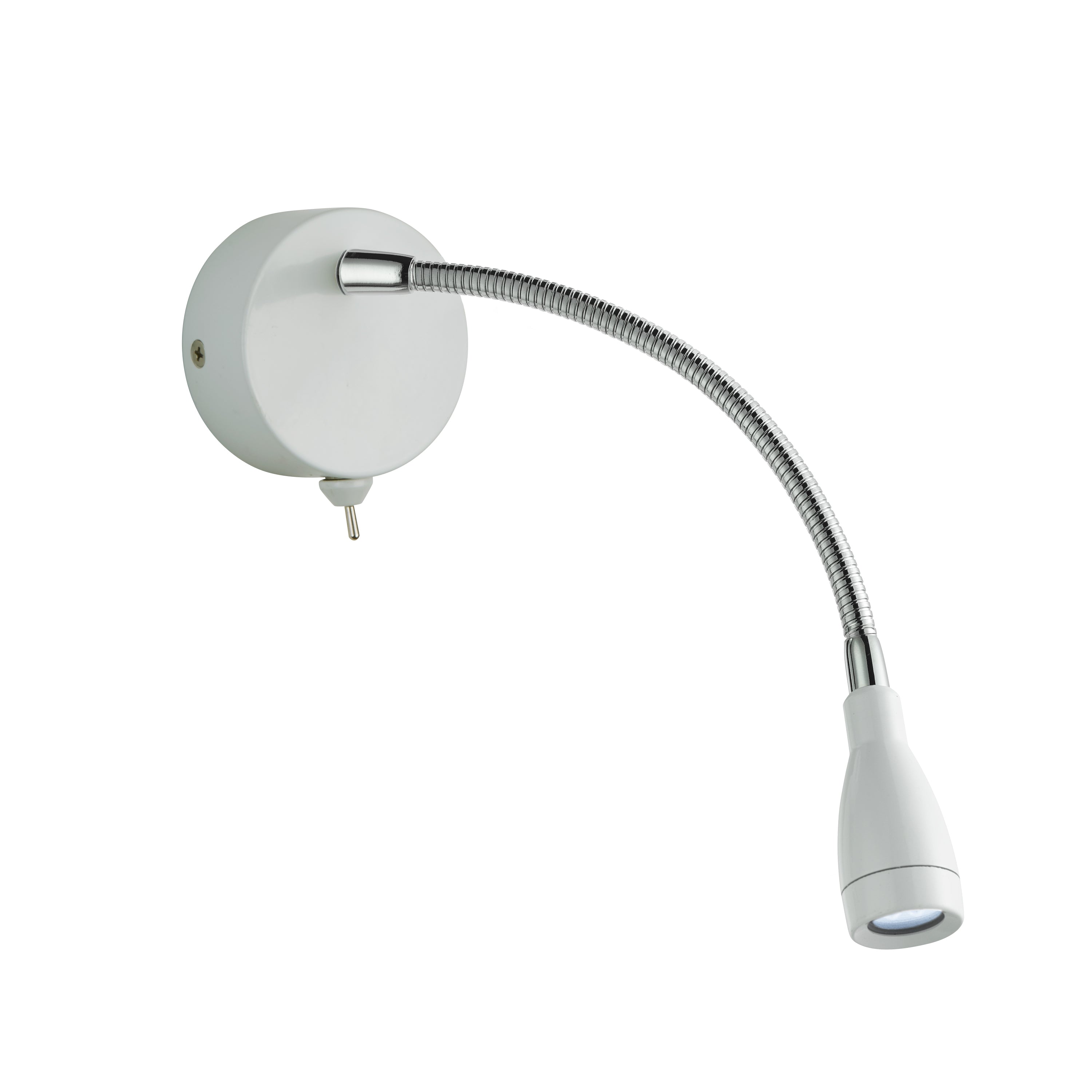 Searchlight Fenton LED Adjustable Wall Light - White & Chrome