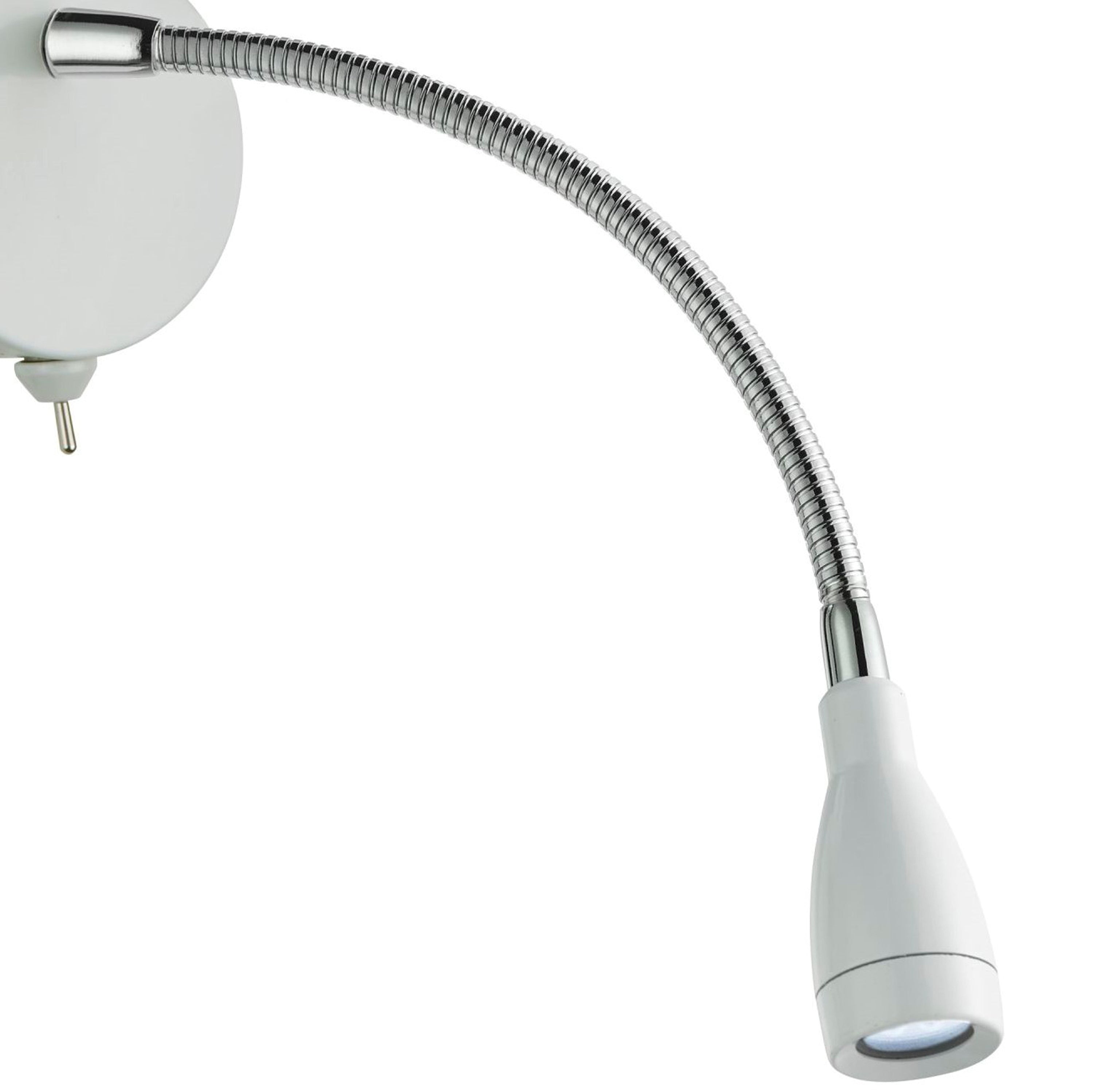 Searchlight Fenton LED Adjustable Wall Light - White & Chrome