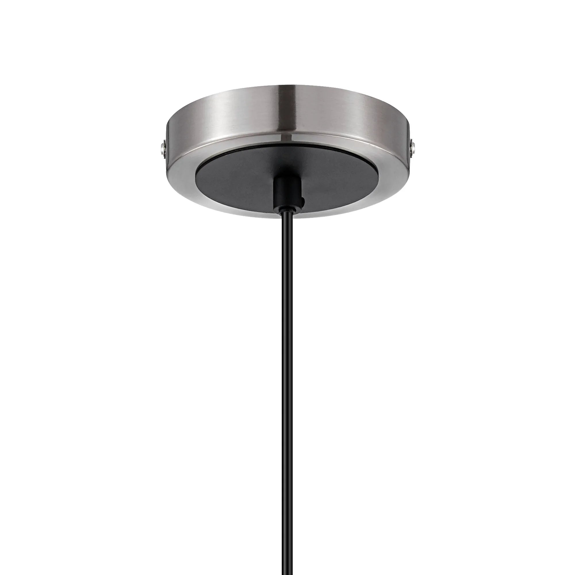 Sycamore Pendant with 15cm Round Glass Shade - Satin Nickel, Amber Plated & Satin Black