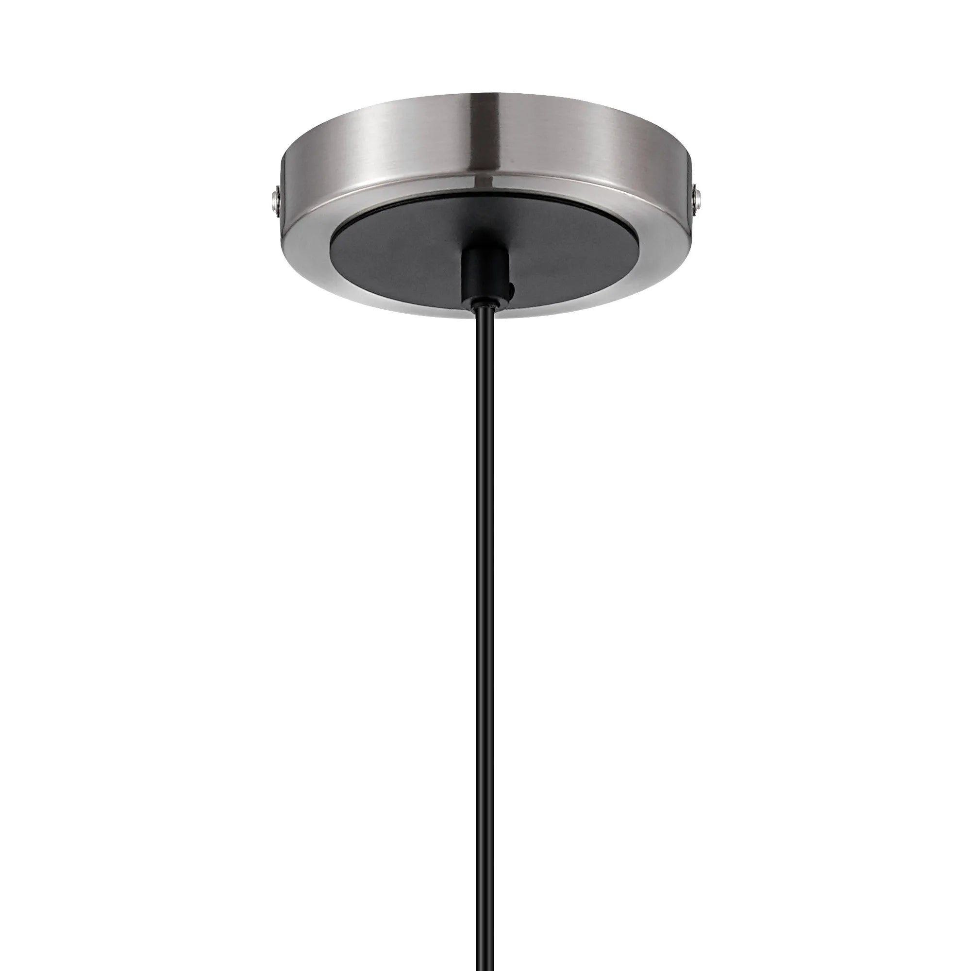 Sycamore Pendant with 15cm Round Textured Diamond Pattern Glass Shade - Satin Nickel, Clear & Satin Black
