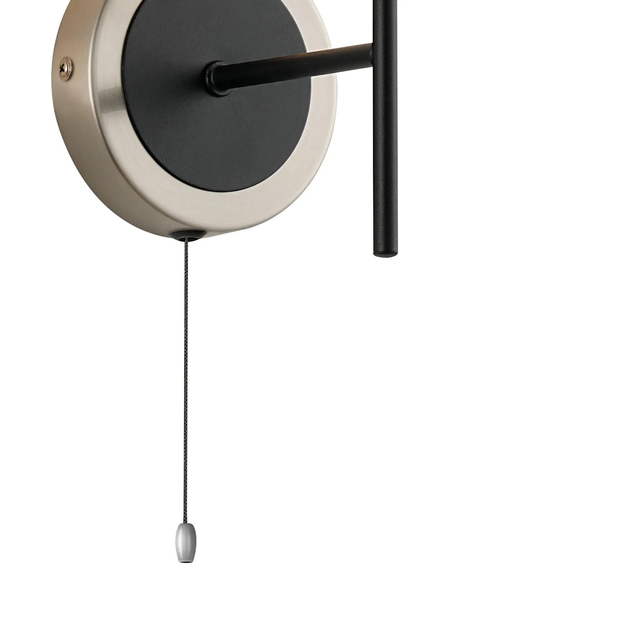 Sycamore Switched Wall Light with 15cm Round Glass Shade - Satin Nickel, Smoke Plated & Satin Black
