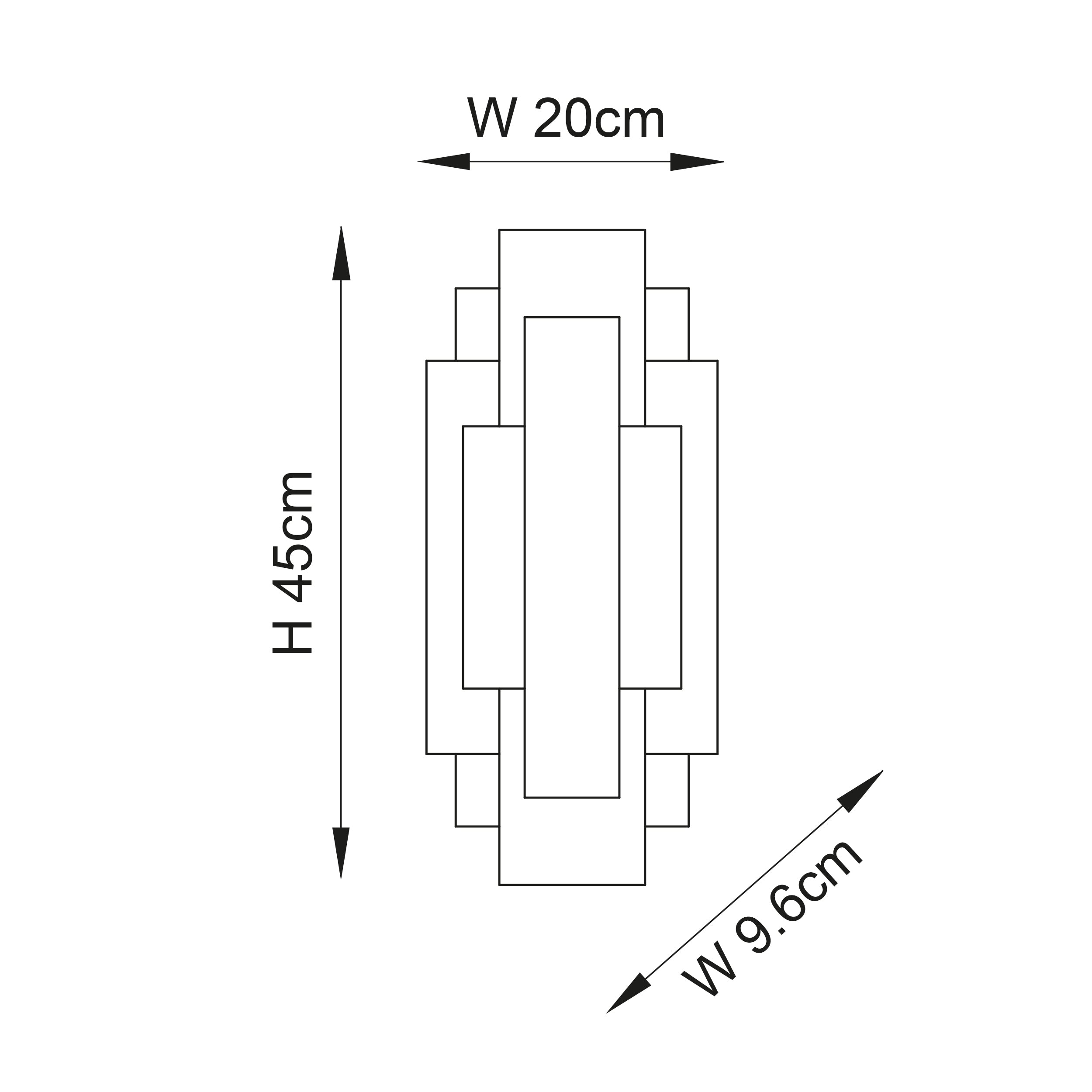 Utopia Overlay 2 Light Wall Light Twin Pack - Antique Gold Leaf