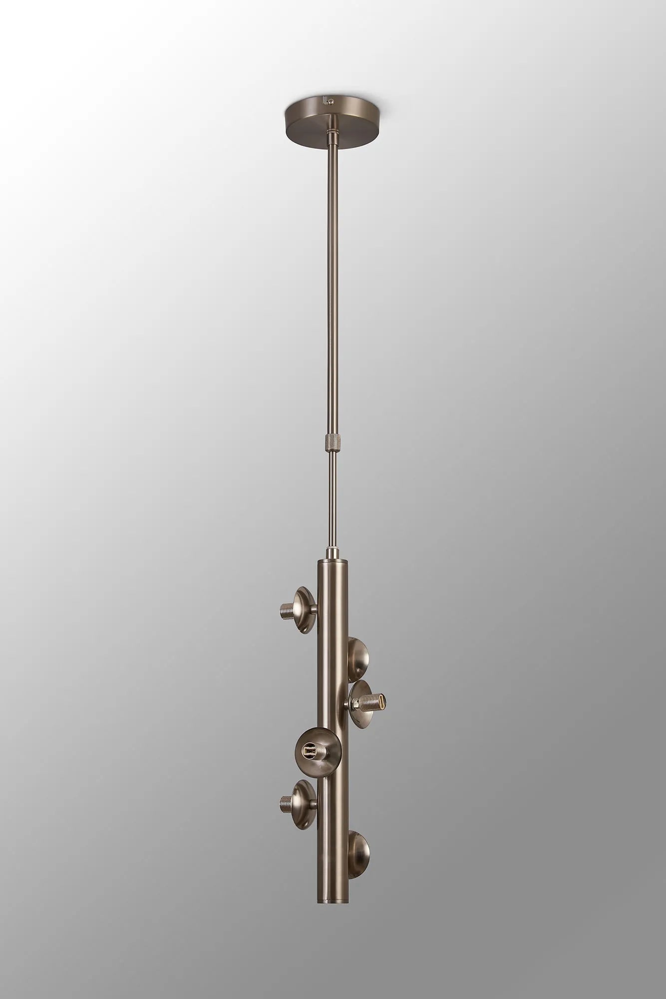 Deacon Vertical Linear Telescopic Pendant (Frame Only) 6 Light - Satin Nickel