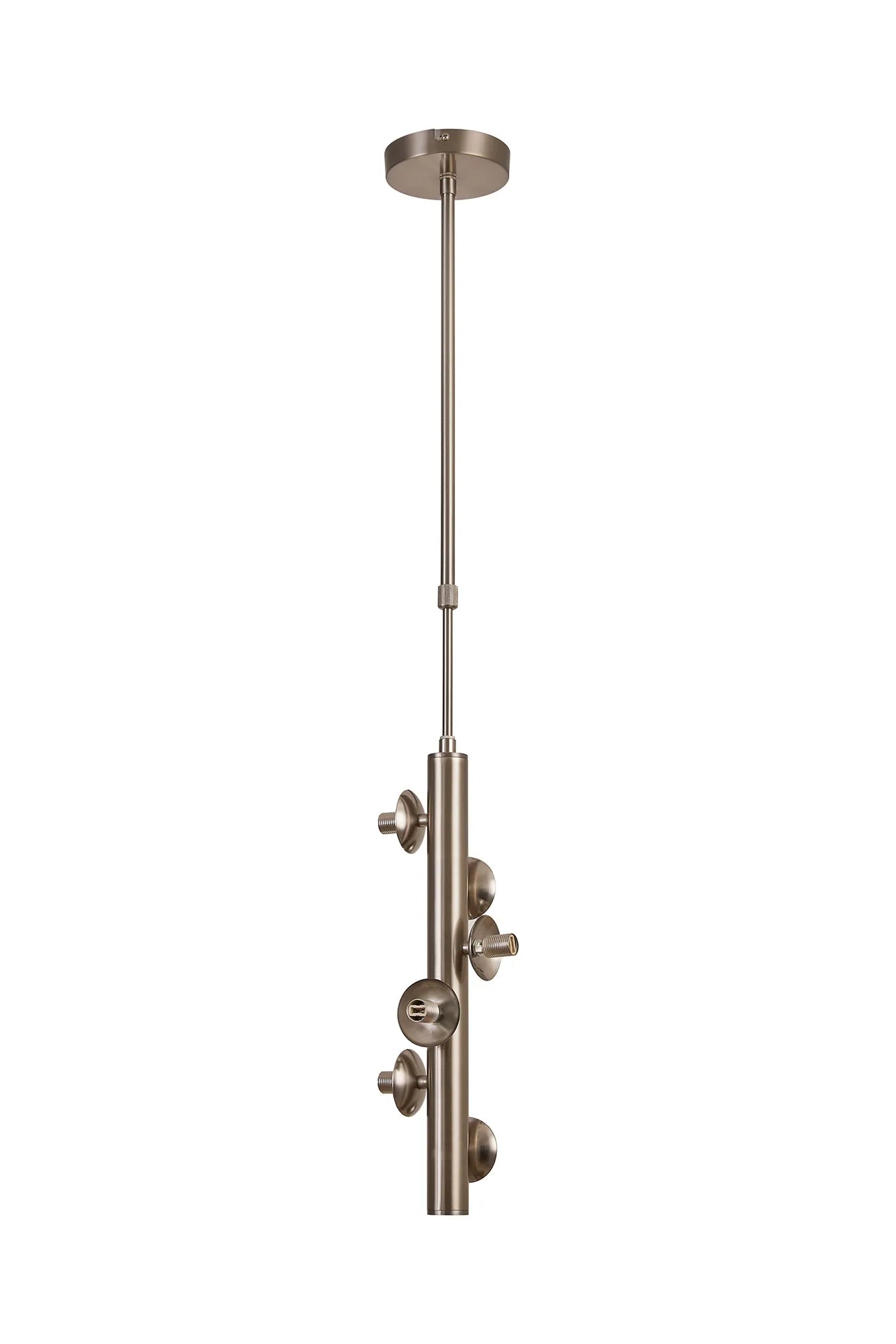 Deacon Vertical Linear Telescopic Pendant (Frame Only) 6 Light - Satin Nickel