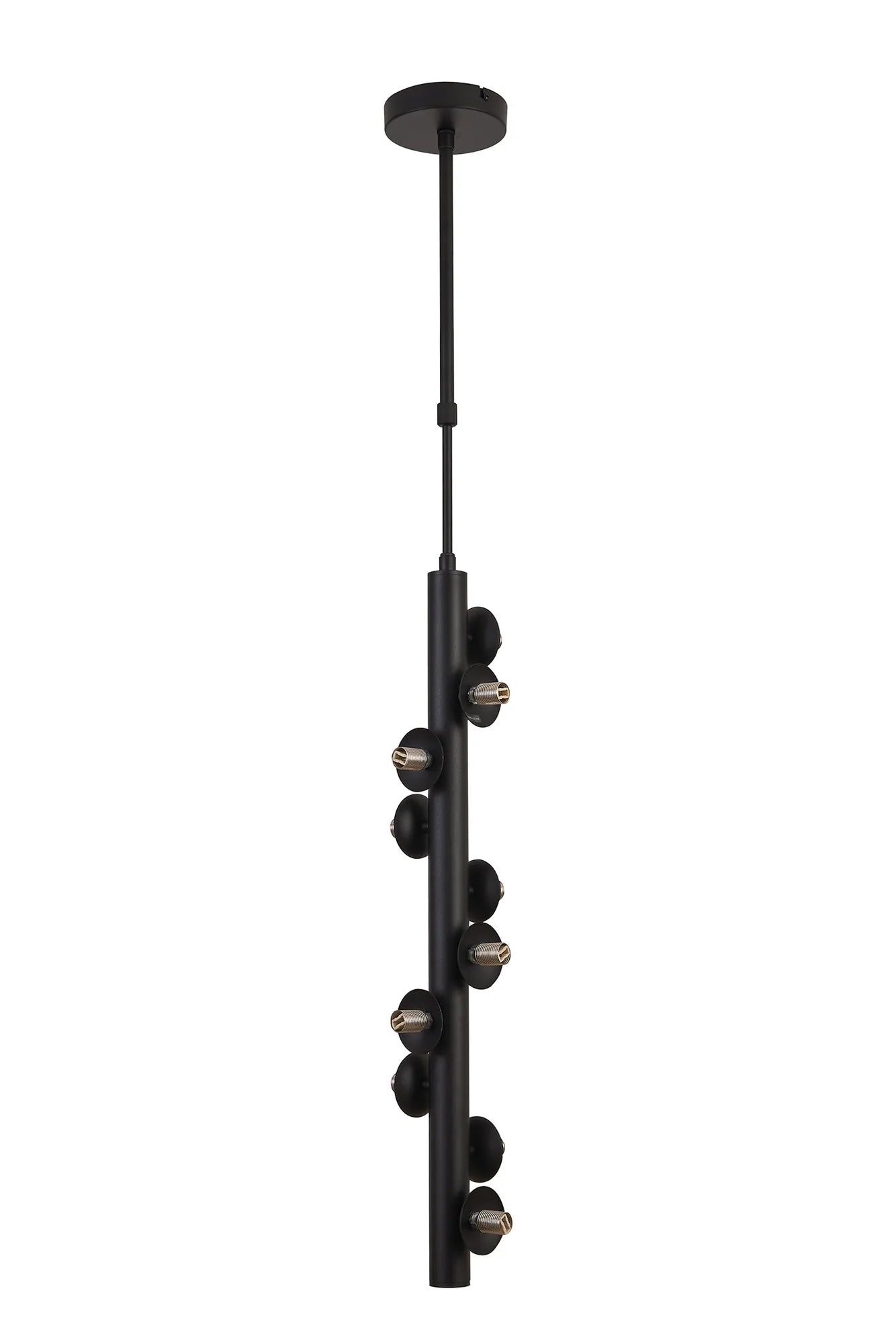 Deacon Vertical Linear Telescopic Pendant (Frame Only) 10 Light - Satin Black
