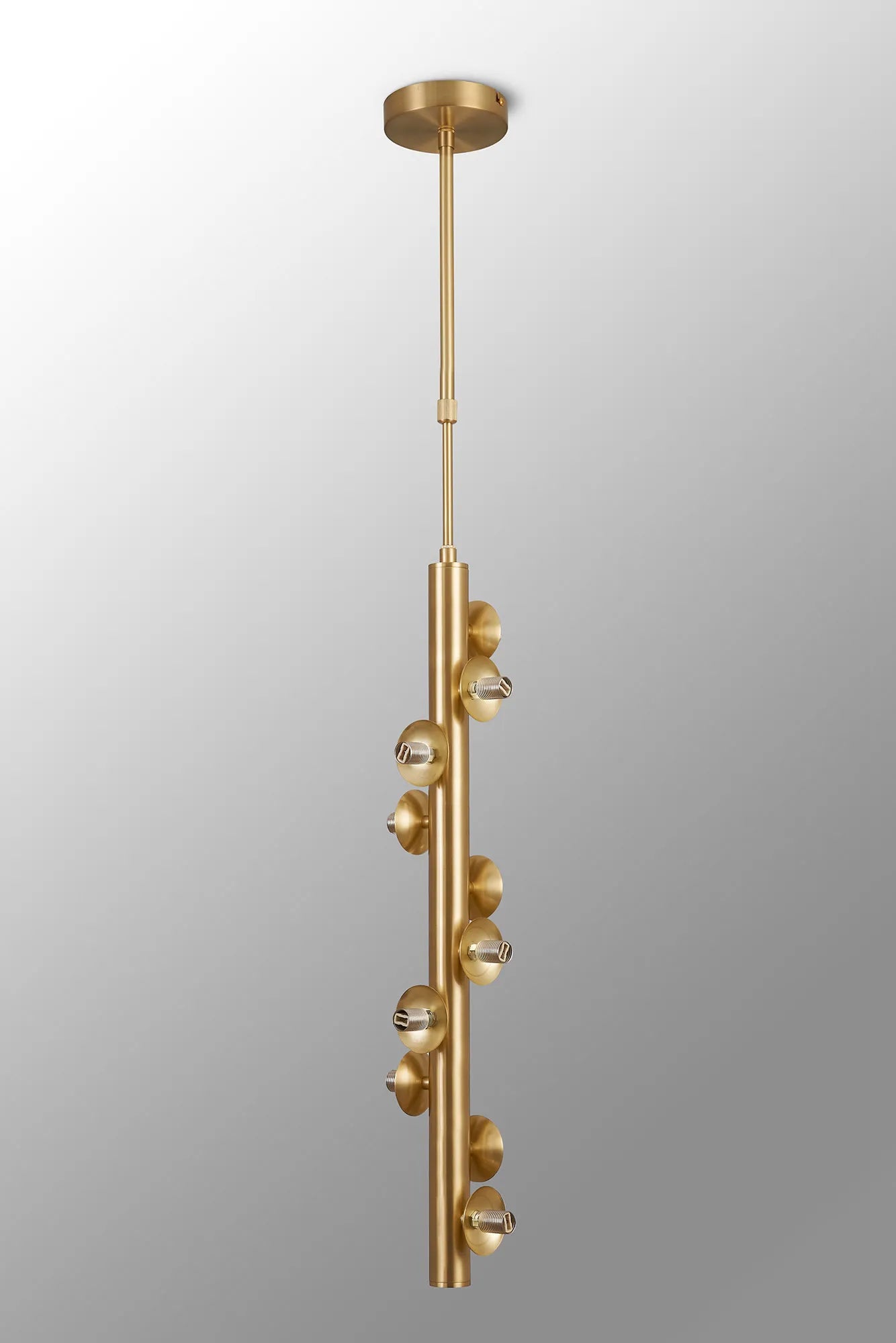 Deacon Vertical Linear Telescopic Pendant (Frame Only) 10 Light - Satin Gold