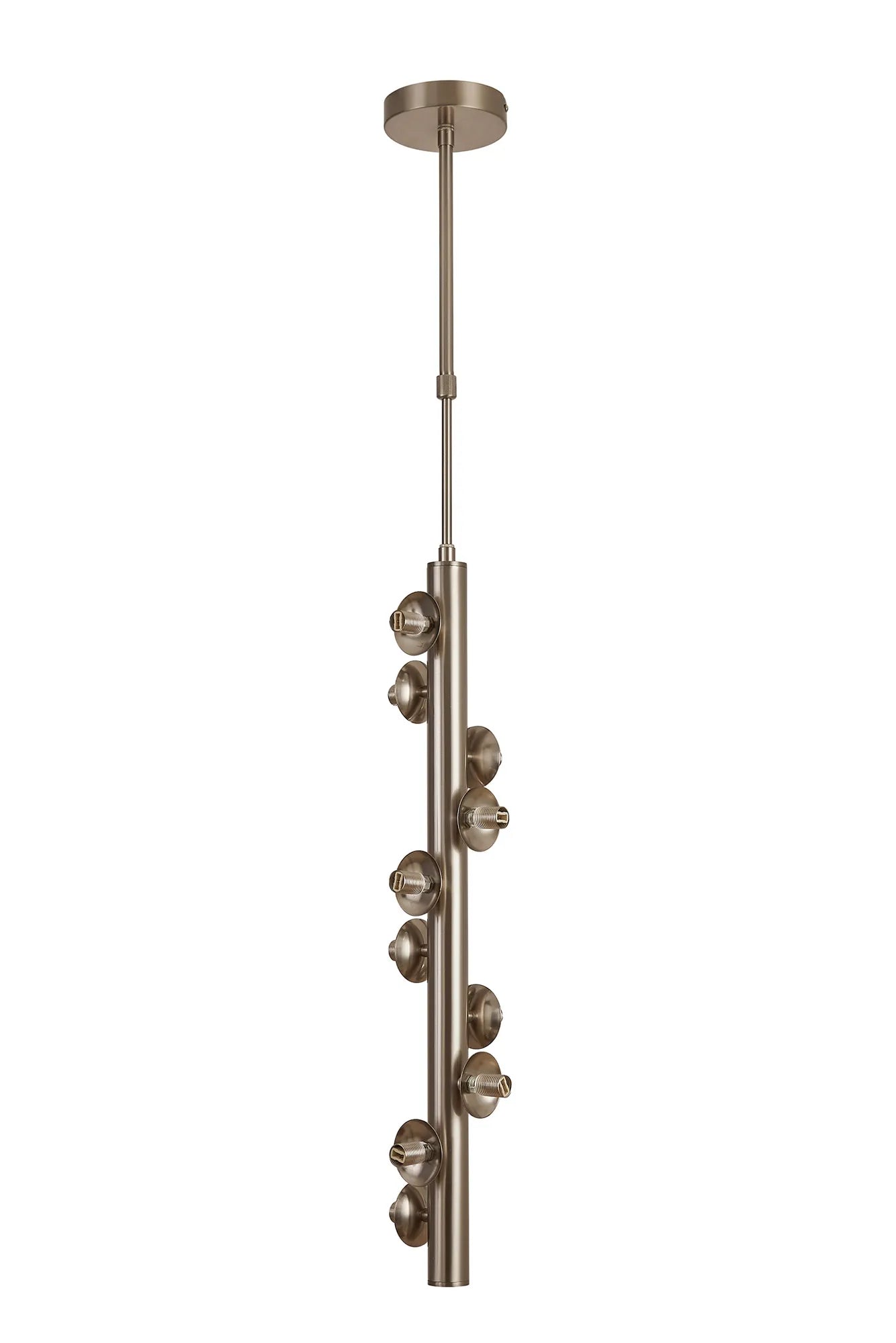 Deacon Vertical Linear Telescopic Pendant (Frame Only) 10 Light - Satin Nickel