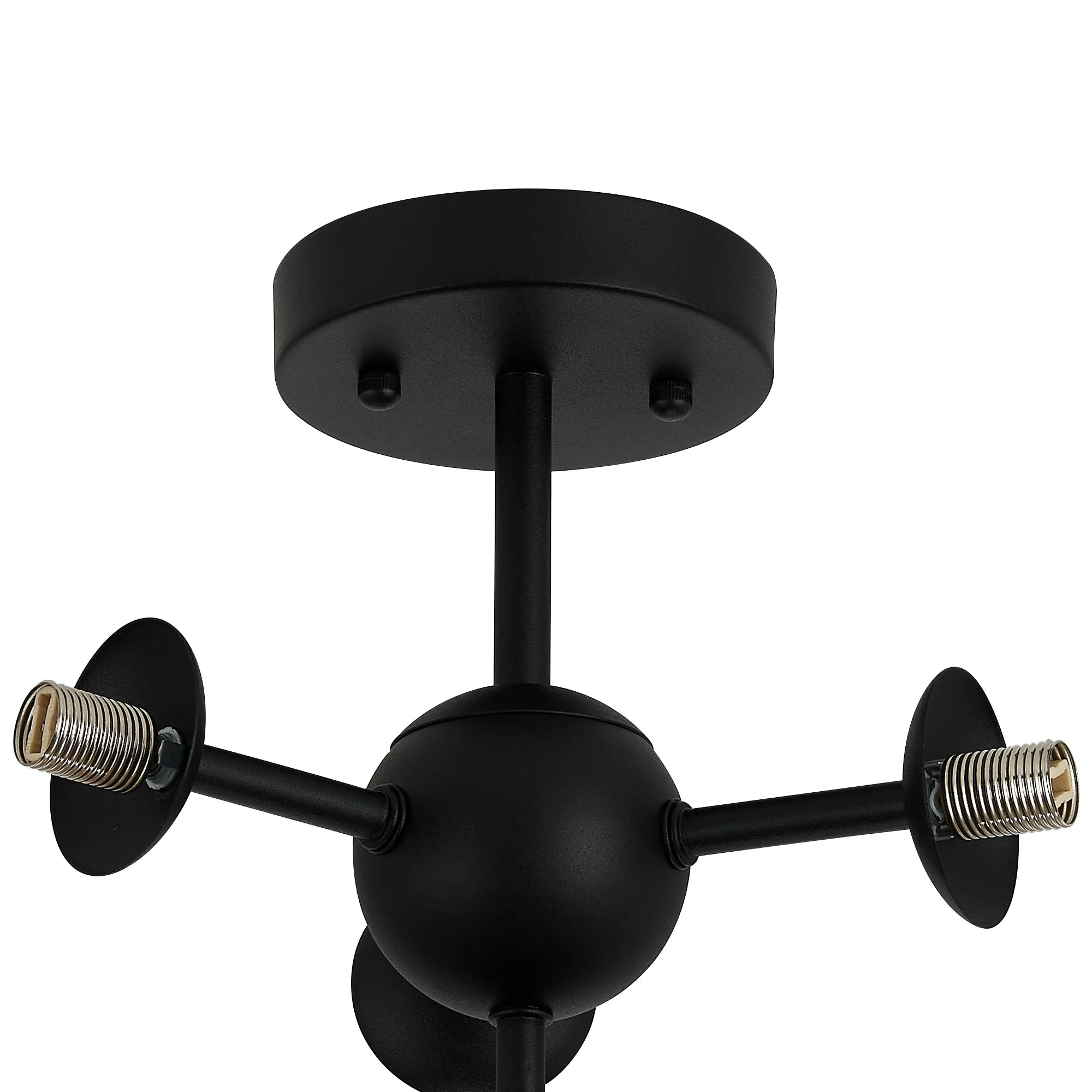 Deacon Semi-Flush Multi Arm Ceiling Light - (Frame Only) 4 Light - Satin Black