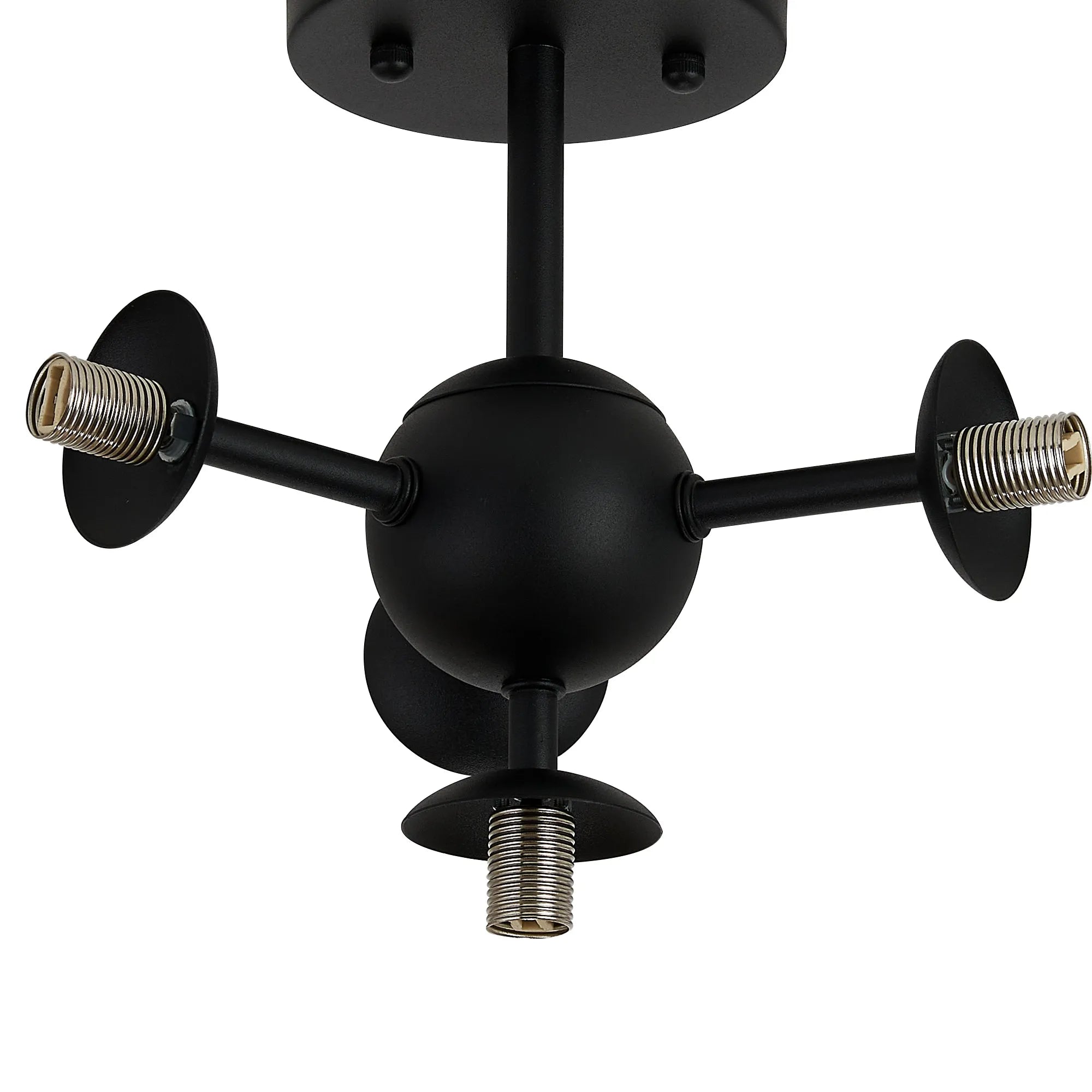 Deacon Semi-Flush Multi Arm Ceiling Light - (Frame Only) 4 Light - Satin Black