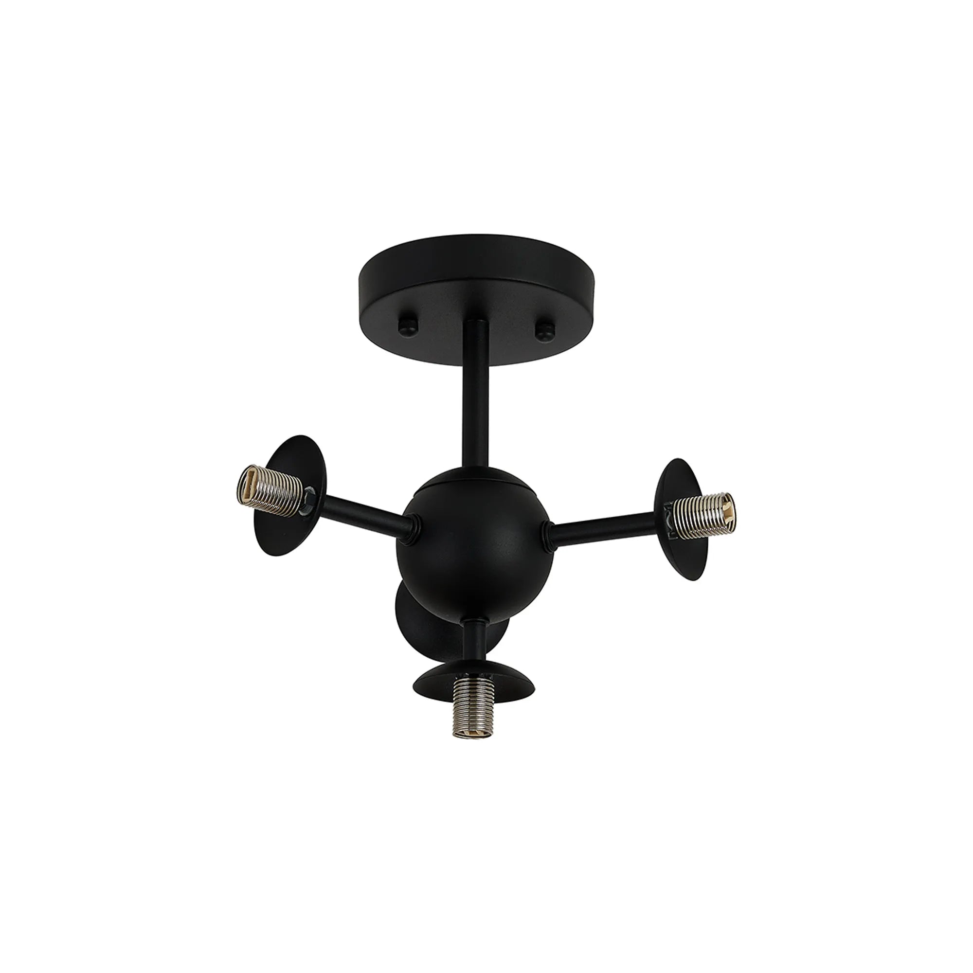 Deacon Semi-Flush Multi Arm Ceiling Light - (Frame Only) 4 Light - Satin Black