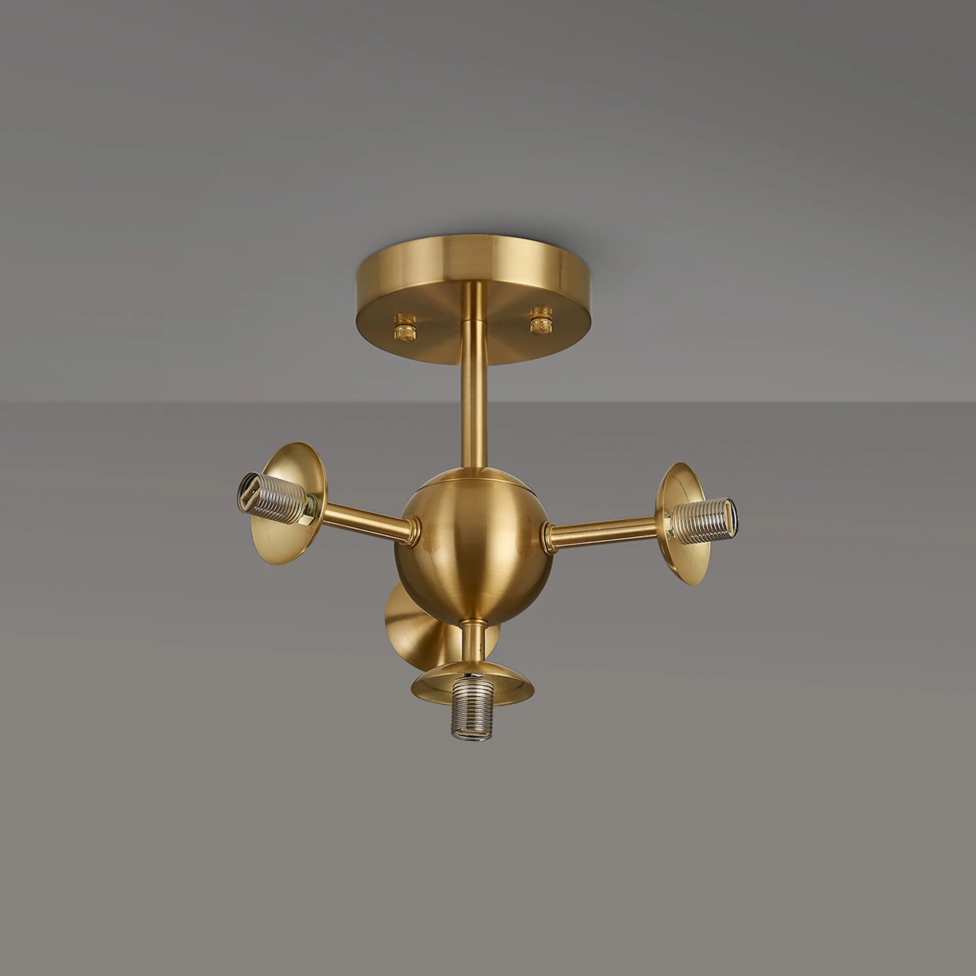Deacon Semi-Flush Multi Arm Ceiling Light - (Frame Only) 4 Light - Satin Gold