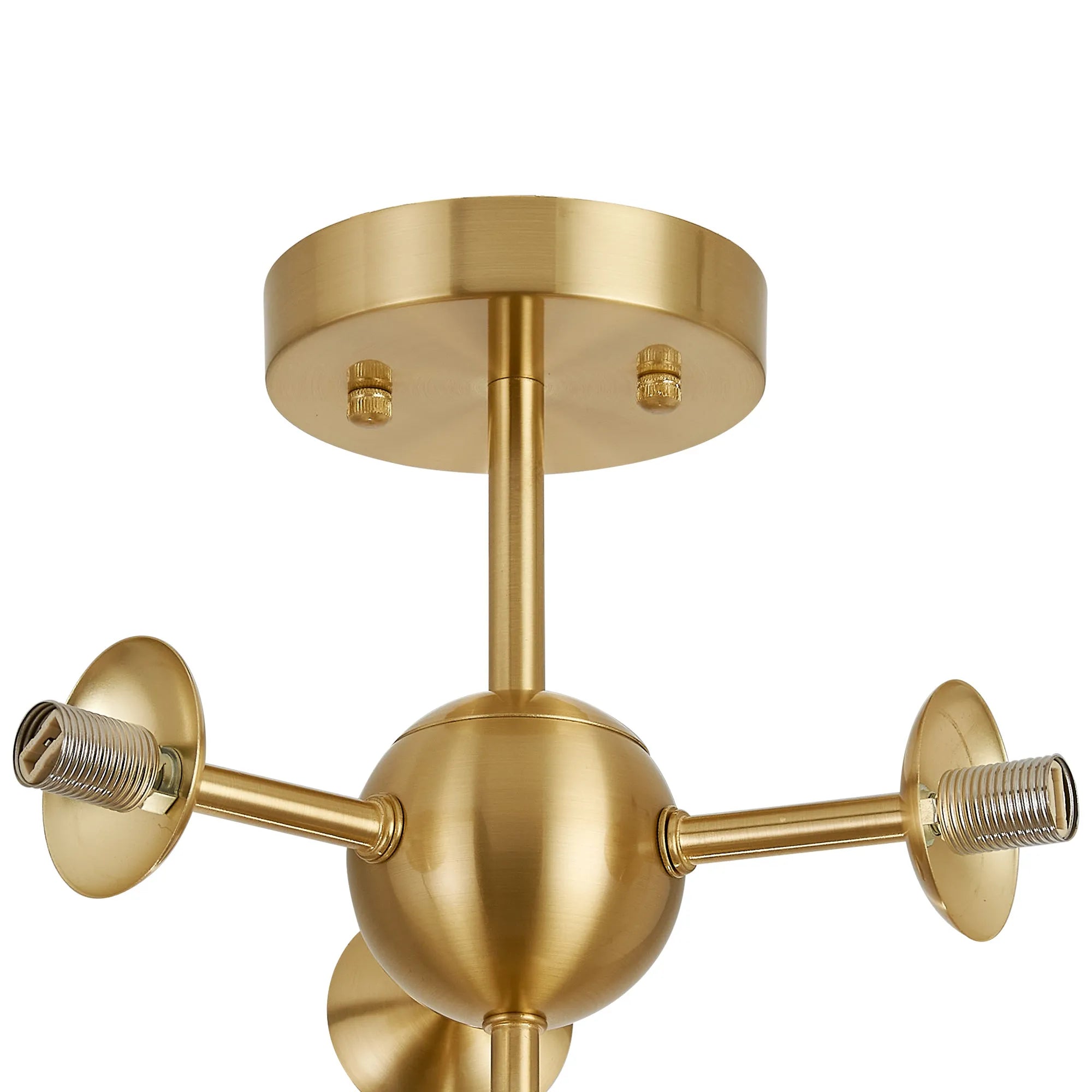 Deacon Semi-Flush Multi Arm Ceiling Light - (Frame Only) 4 Light - Satin Gold