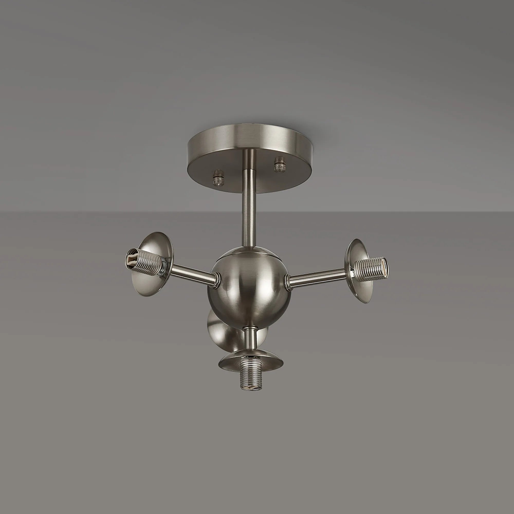Deacon Semi-Flush Multi Arm Ceiling Light - (Frame Only) 4 Light - Satin Nickel