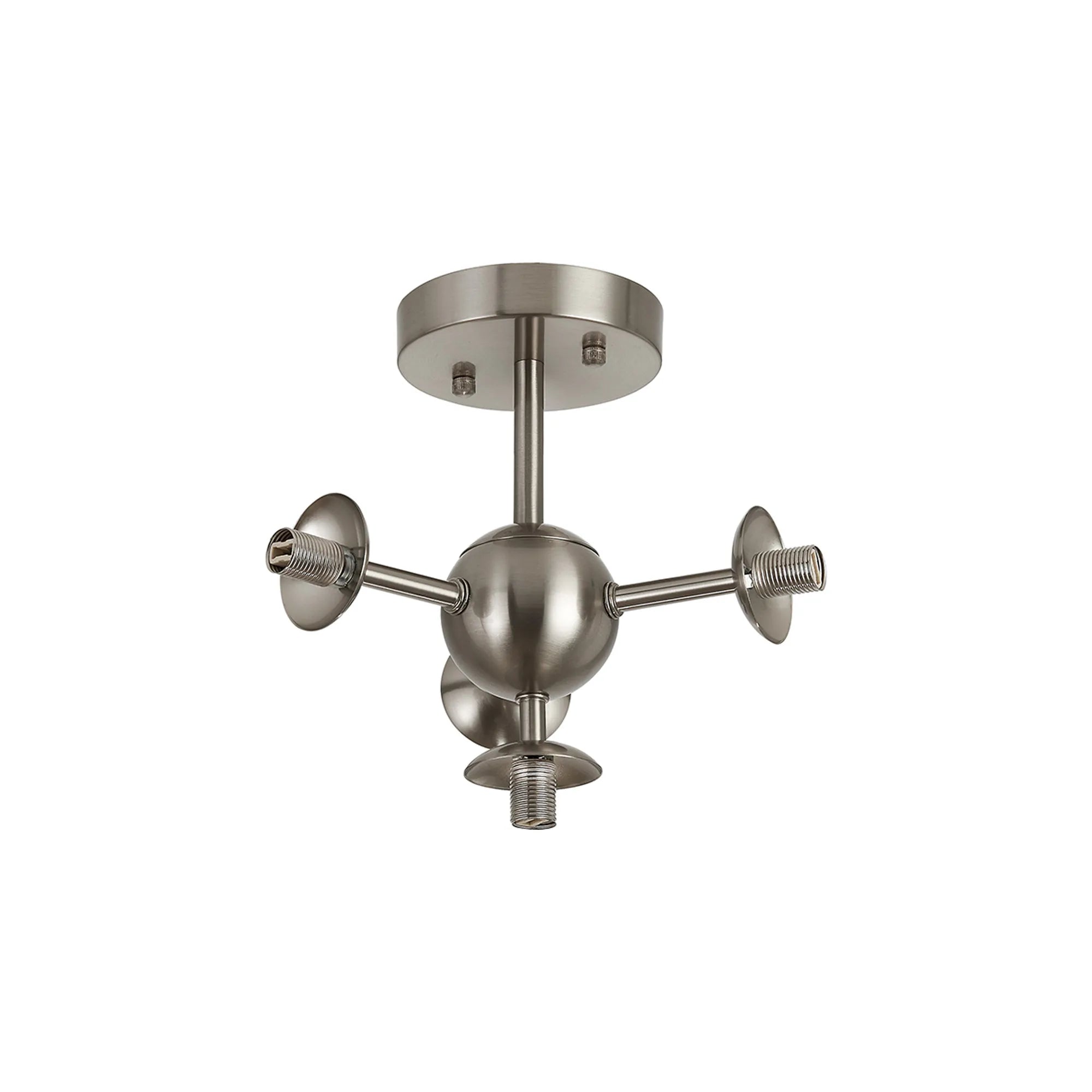 Deacon Semi-Flush Multi Arm Ceiling Light - (Frame Only) 4 Light - Satin Nickel