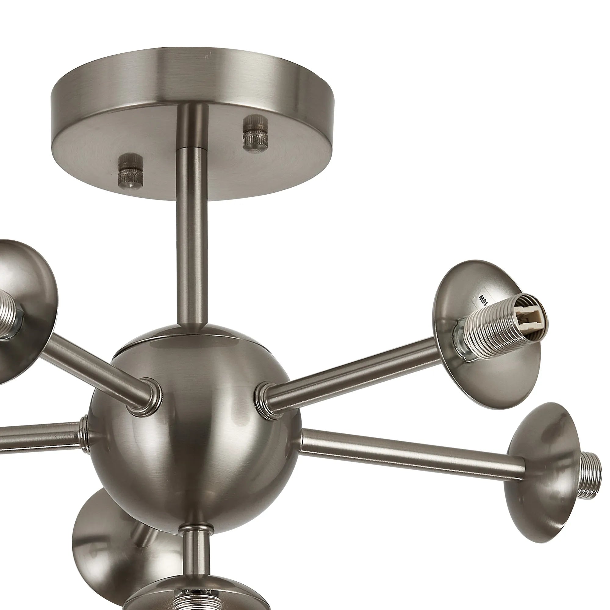 Deacon Semi-Flush Multi Arm Ceiling Light - (Frame Only) 6 Light - Satin Nickel
